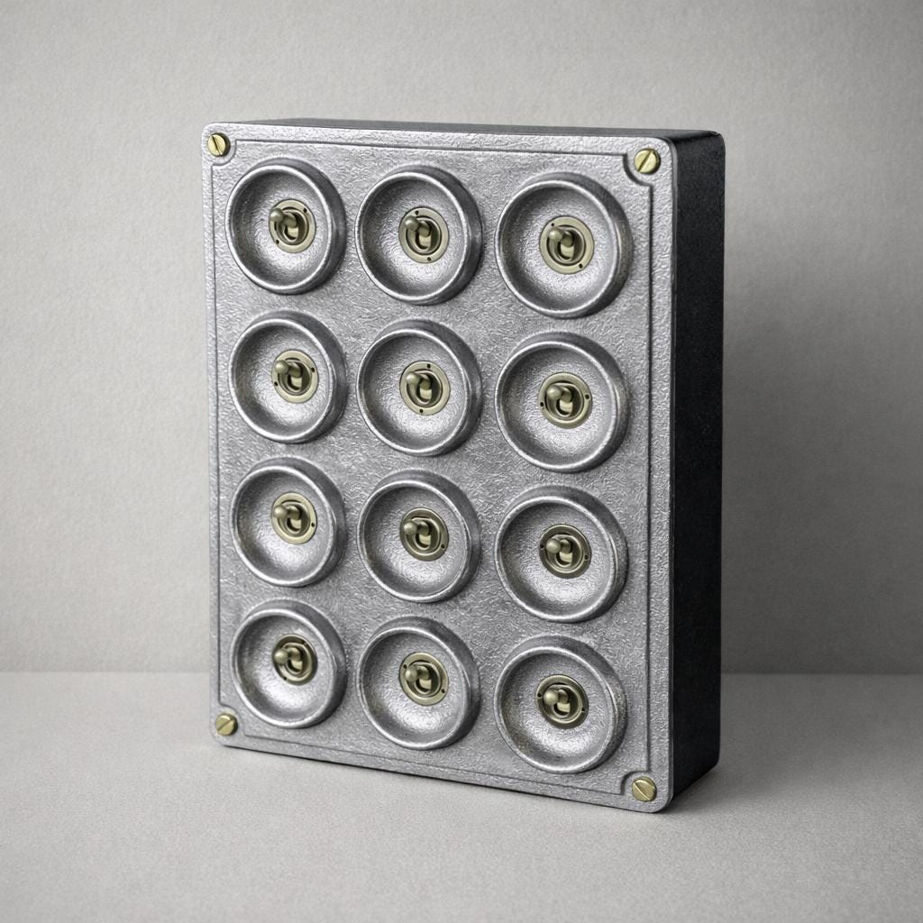 12 Gang 2 Way Cast Aluminium Industrial Toggle Switch Light Panel - Image 8