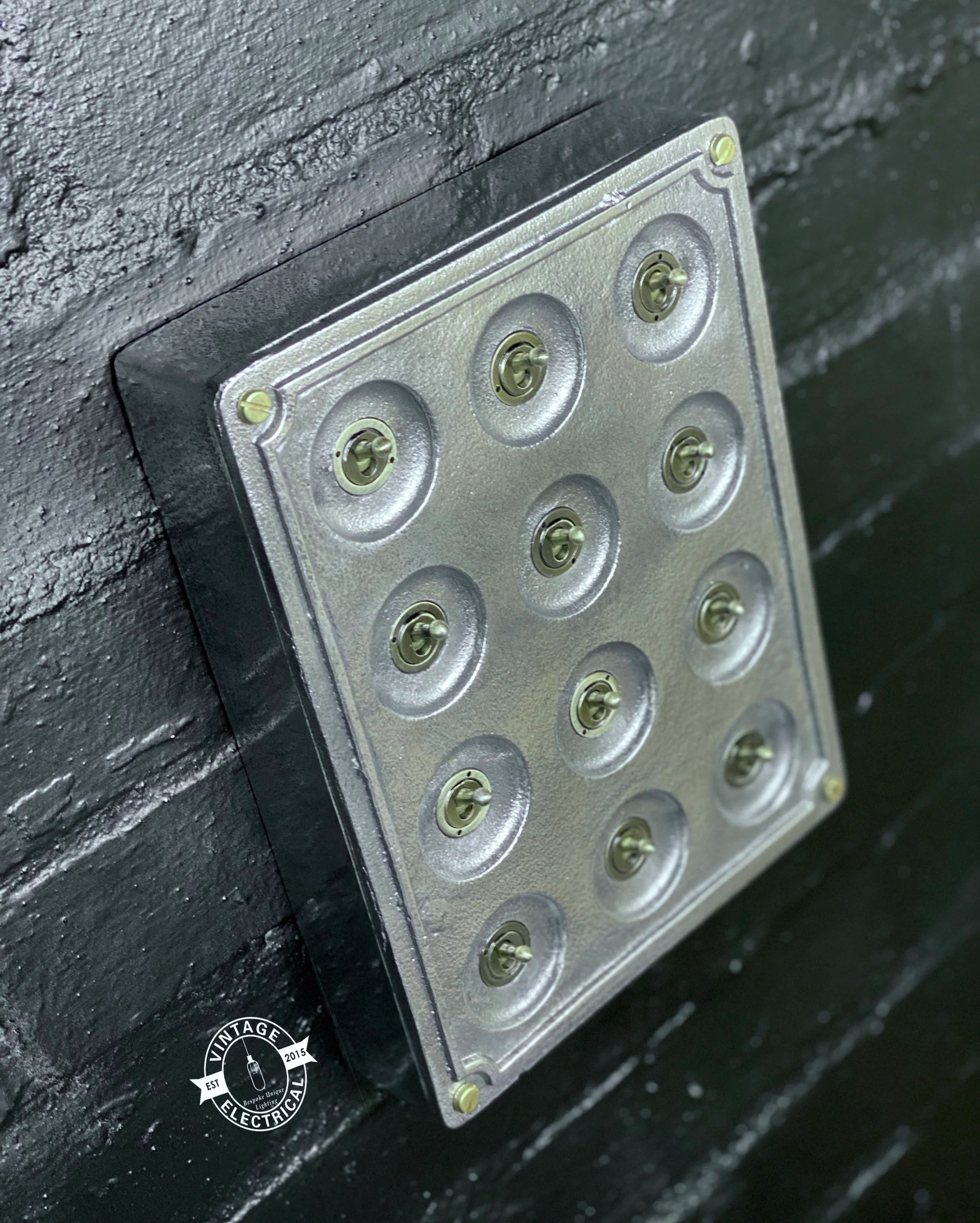 12 Gang 2 Way Solid Cast Metal Surface Mounting Conduit Light Switch Industrial - BS EN Approved Vintage Crabtree 1950’s Style - Image 8