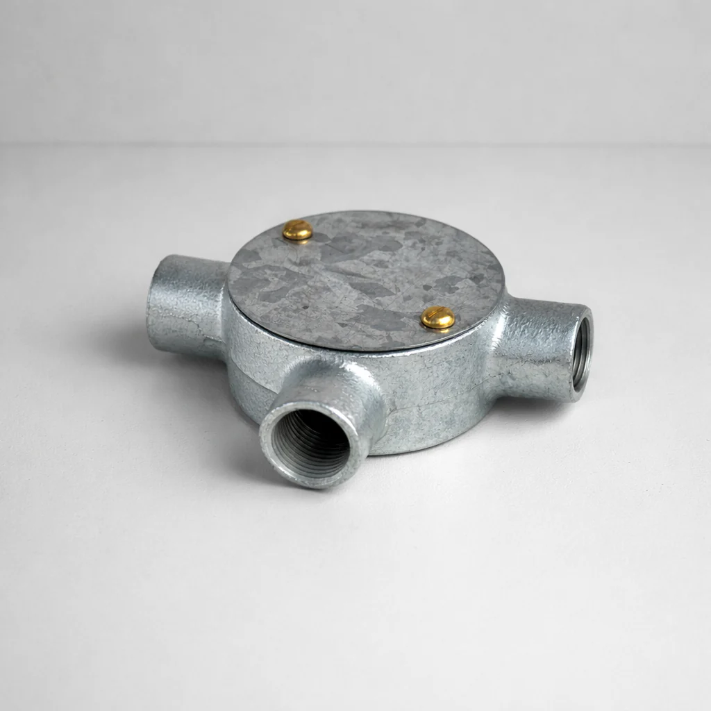 20mm Galvanised Inspection Tee Conduit - Industrial Metal Junction Box