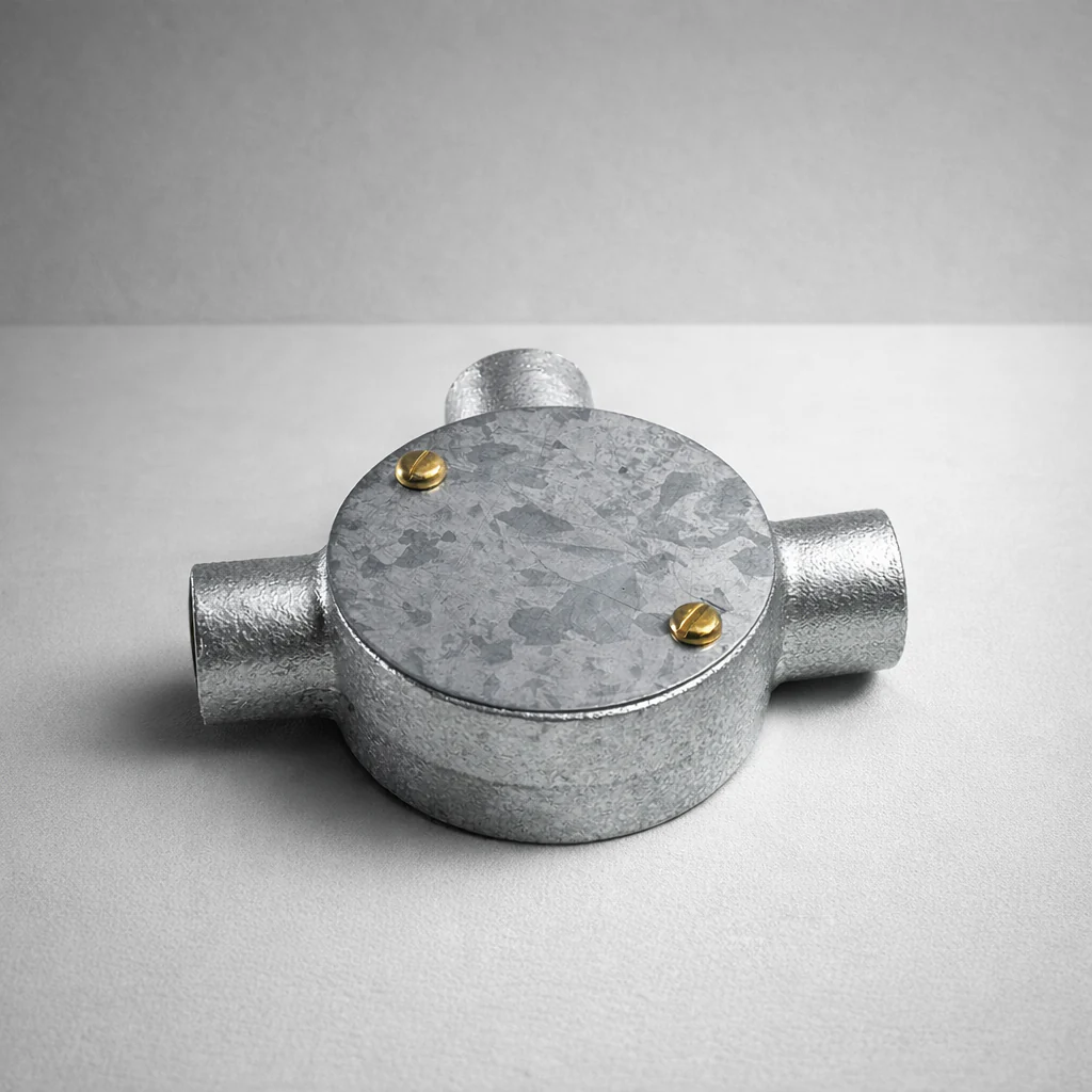 20mm Galvanised Inspection Tee Conduit - Industrial Metal Junction Box - Image 2