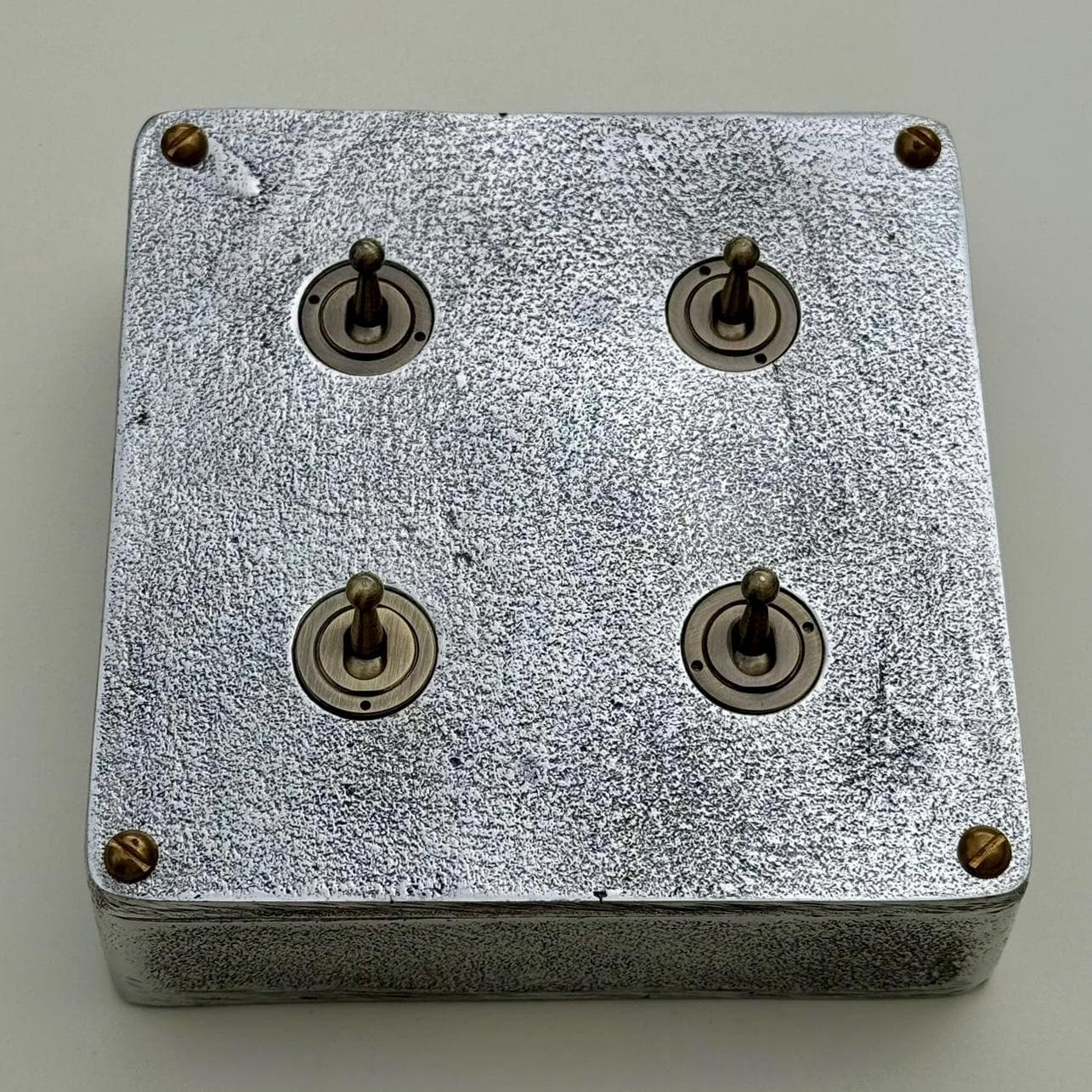 4 Gang 2 Way Solid Cast Metal Conduit Light Switch Industrial - Image 3