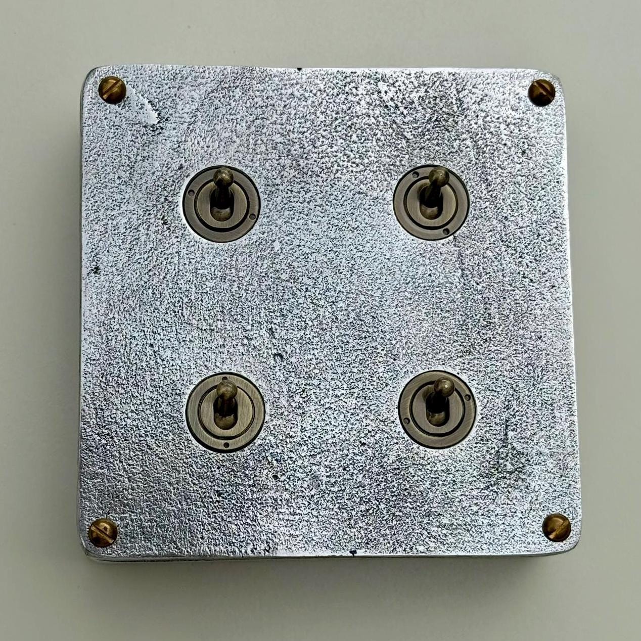 4 Gang 2 Way Solid Cast Metal Conduit Light Switch Industrial - Image 4