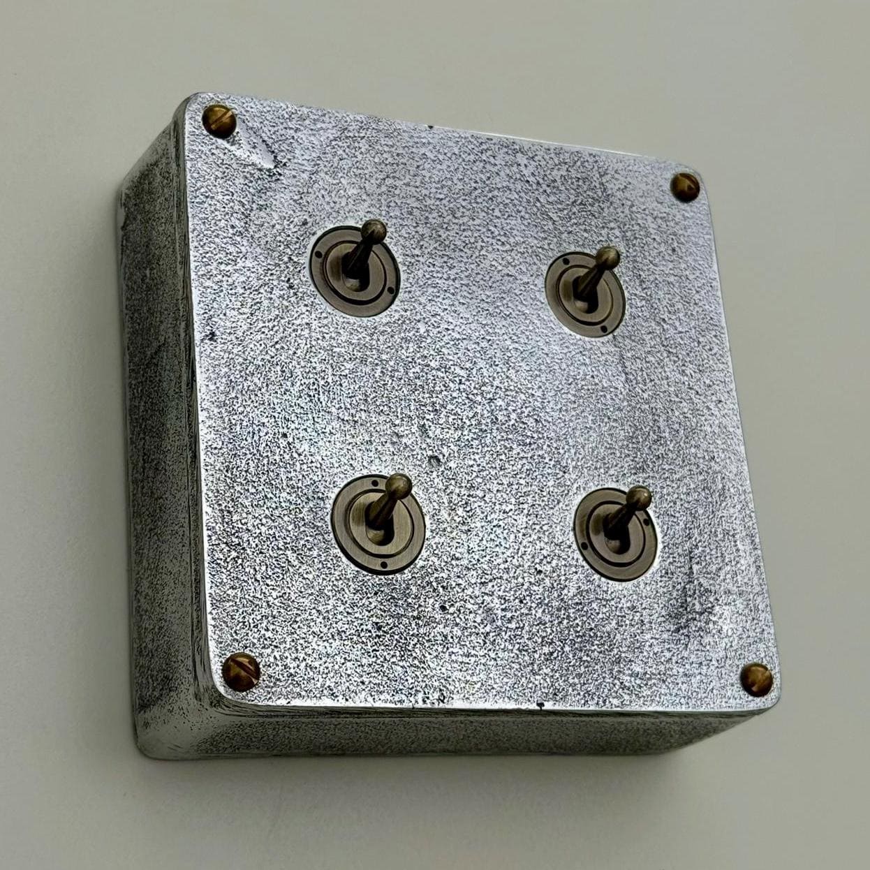 4 Gang 2 Way Solid Cast Metal Conduit Light Switch Industrial - Image 5