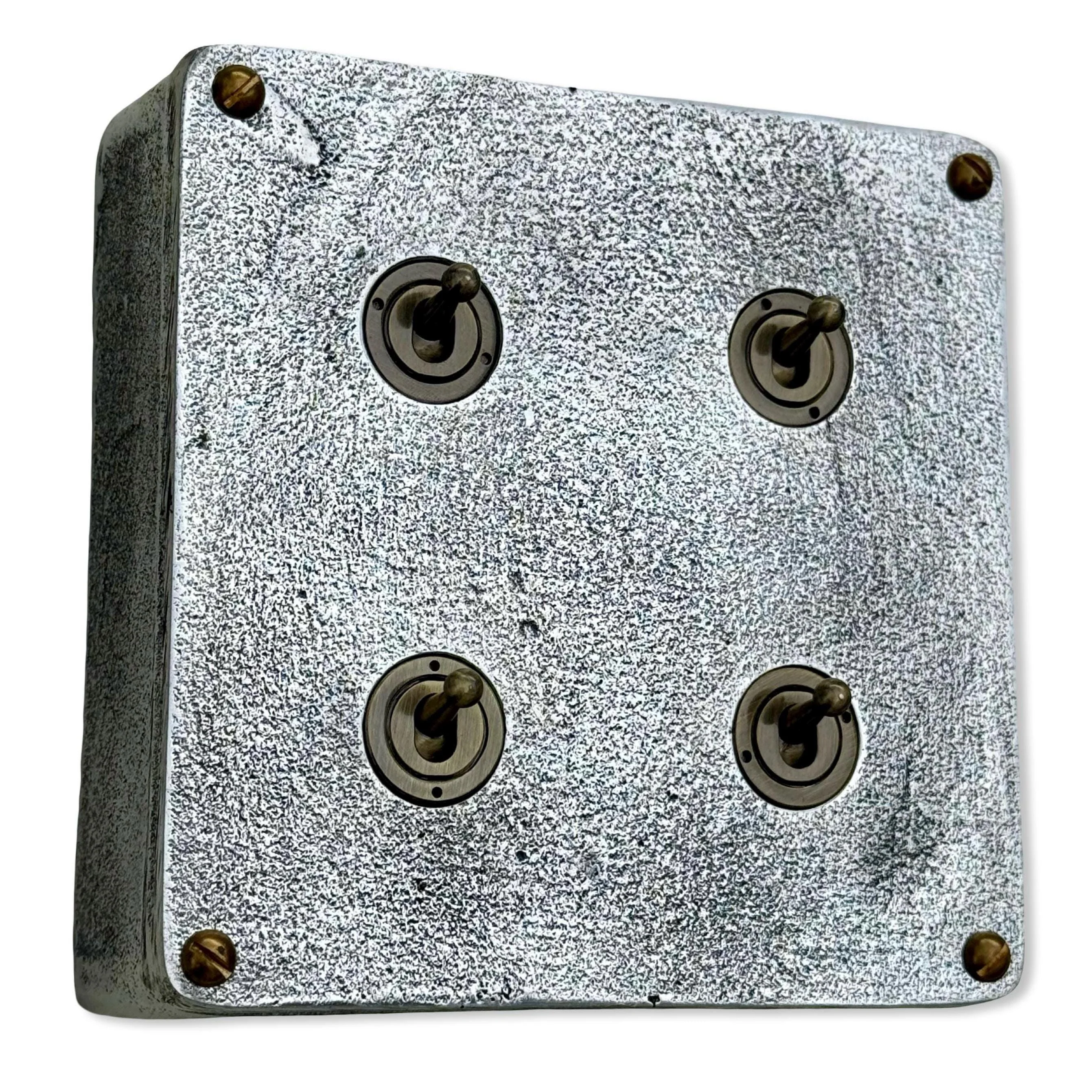 4 Gang 2 Way Solid Cast Metal Conduit Light Switch Industrial - Image 6