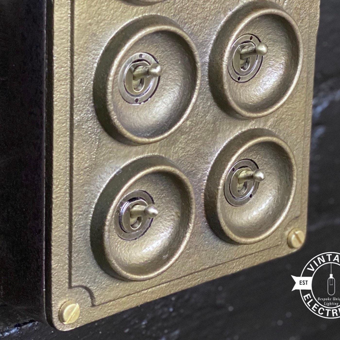8 Gang 2 Way Bronze Solid Cast Metal Conduit Light Switch Industrial - BS EN Approved Vintage Crabtree 1950’s Style - Image 7