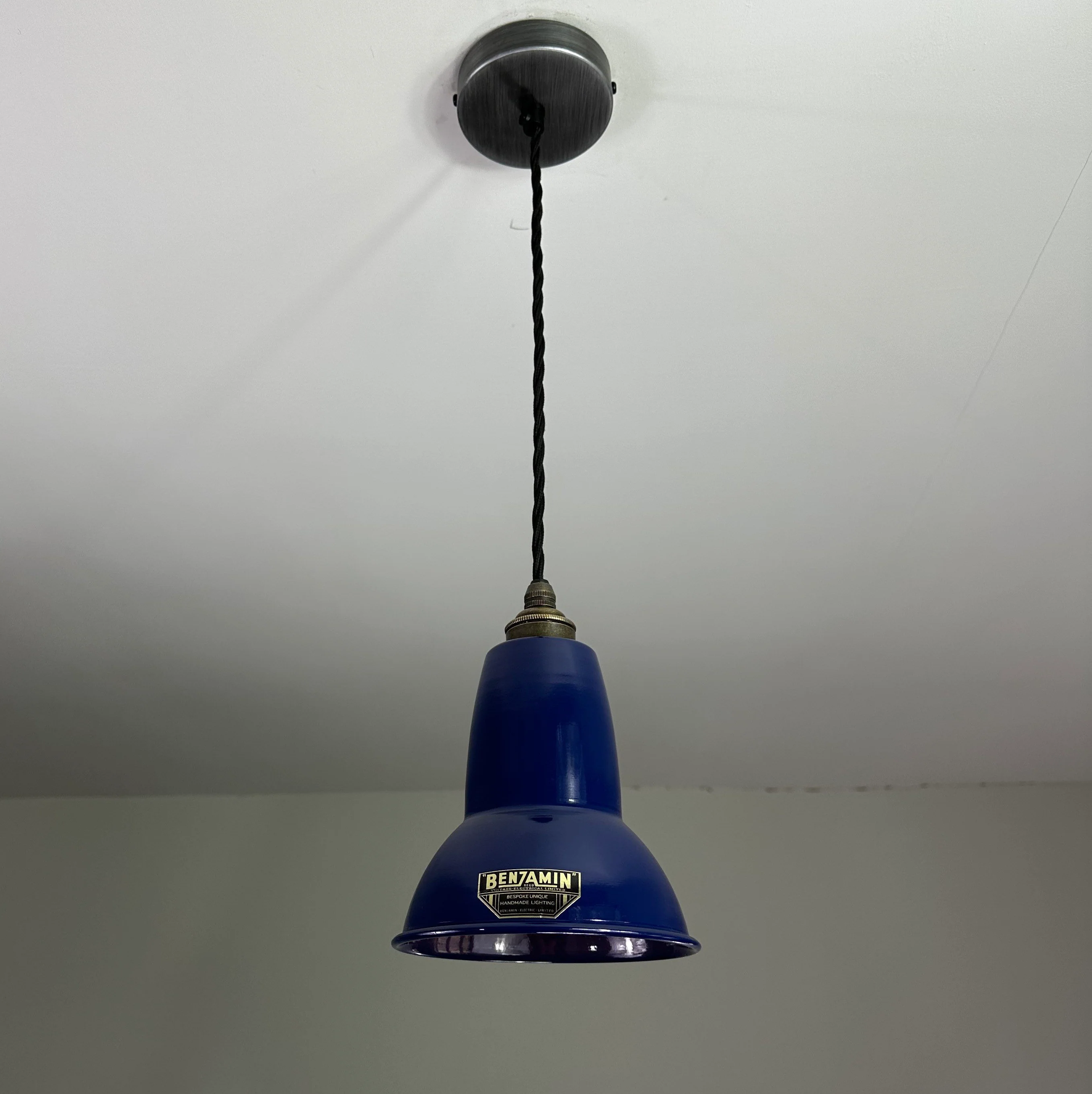 Alby ~ Navy Blue Shade Pendant Set Light | Ceiling Dining Room | Kitchen Table | Vintage Edison Filament Bulb | 6 Inch - Image 8
