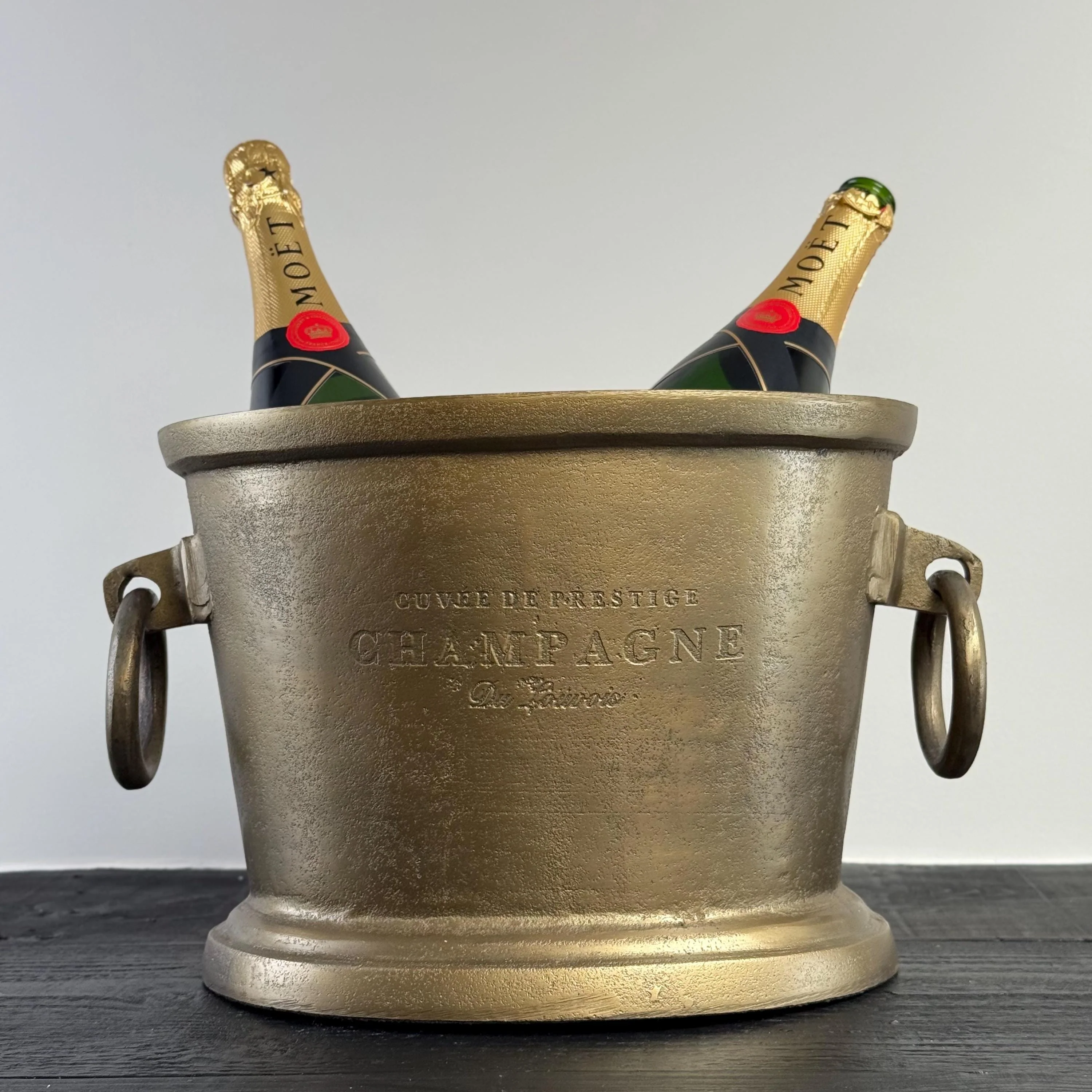Antique Brass Great Gatsby ~ Solid Cast Engraved Champagne Ice Bucket | Wine Cooler - Image 3