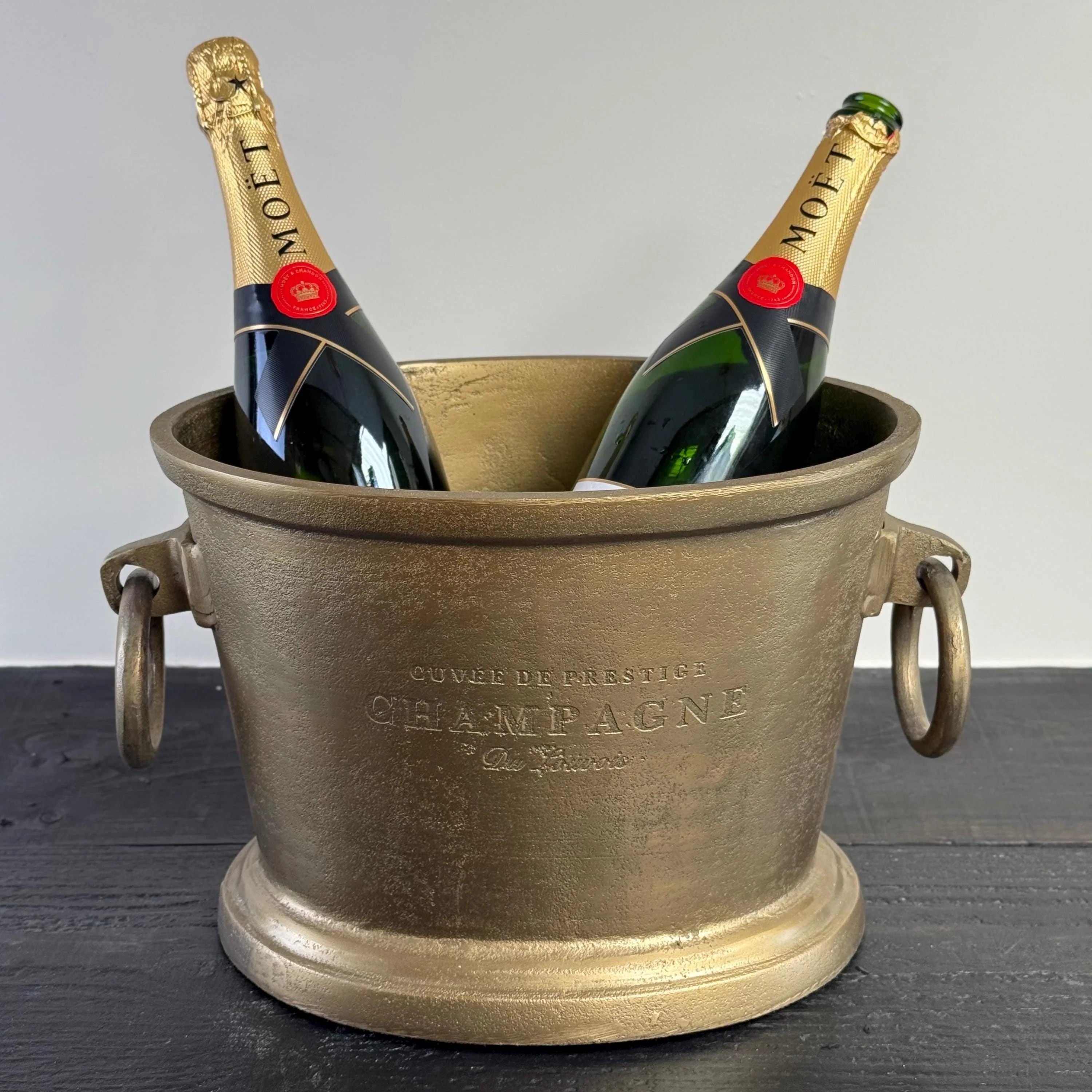 Antique Brass Great Gatsby ~ Solid Cast Engraved Champagne Ice Bucket | Wine Cooler - Image 4