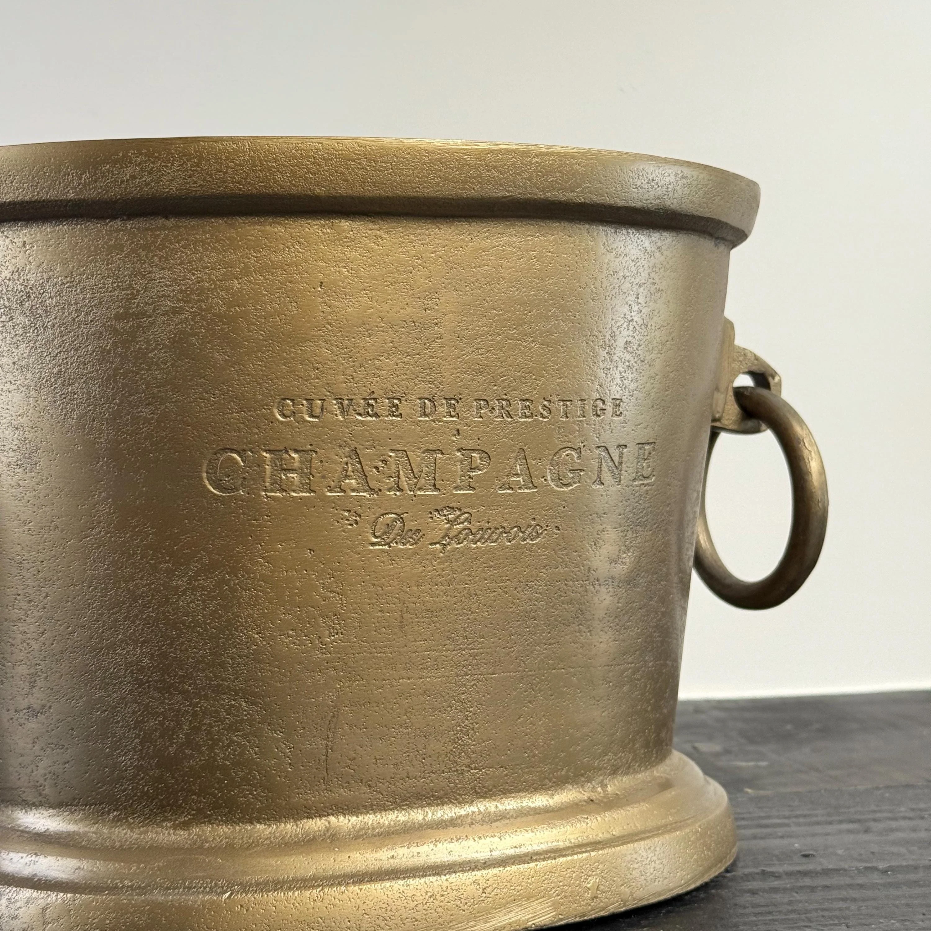 Antique Brass Great Gatsby ~ Solid Cast Engraved Champagne Ice Bucket | Wine Cooler - Image 5