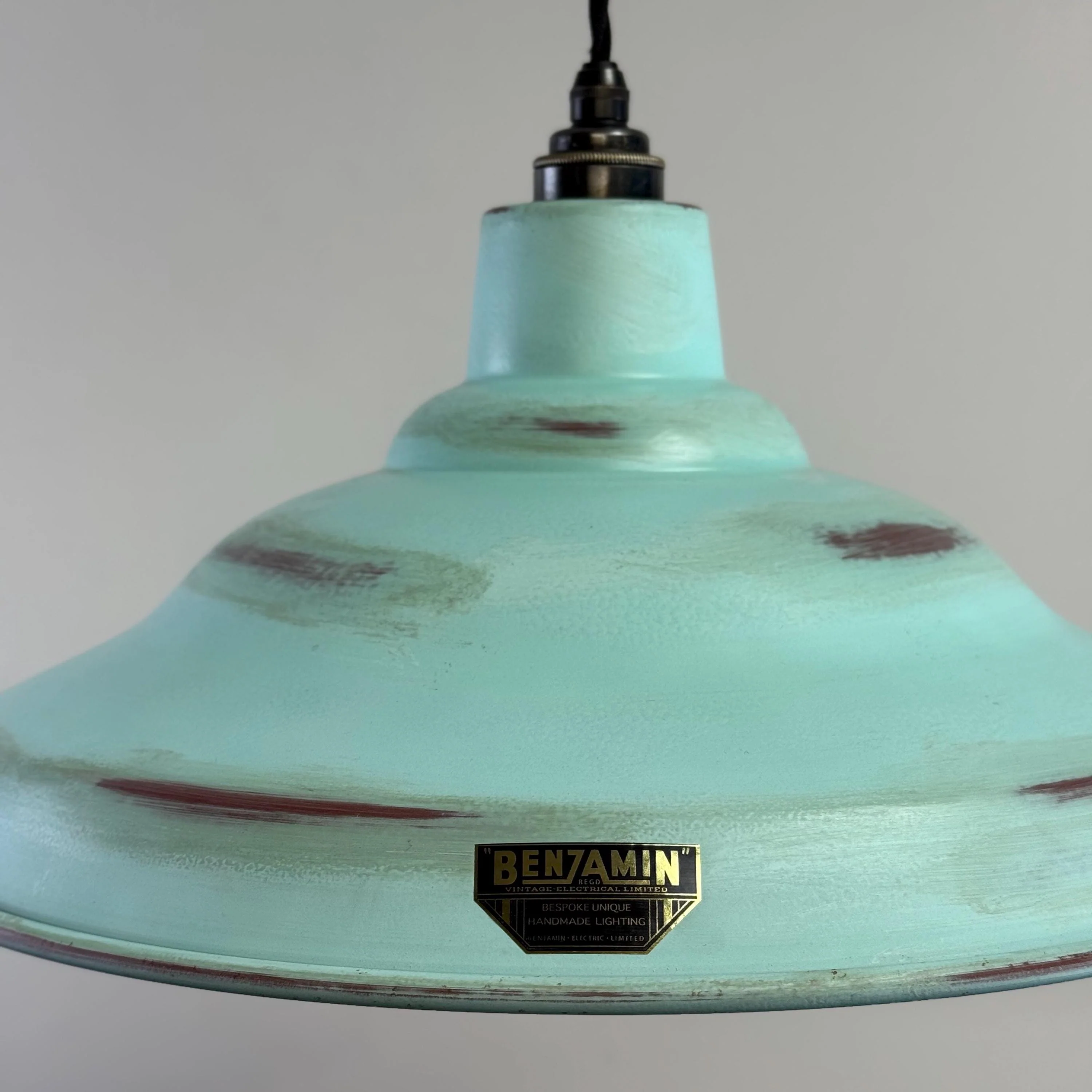 Bawsey ~ Aqua Copper Verdigris Lampshade Pendant Ceiling Light ~ 16 Inch - Image 6