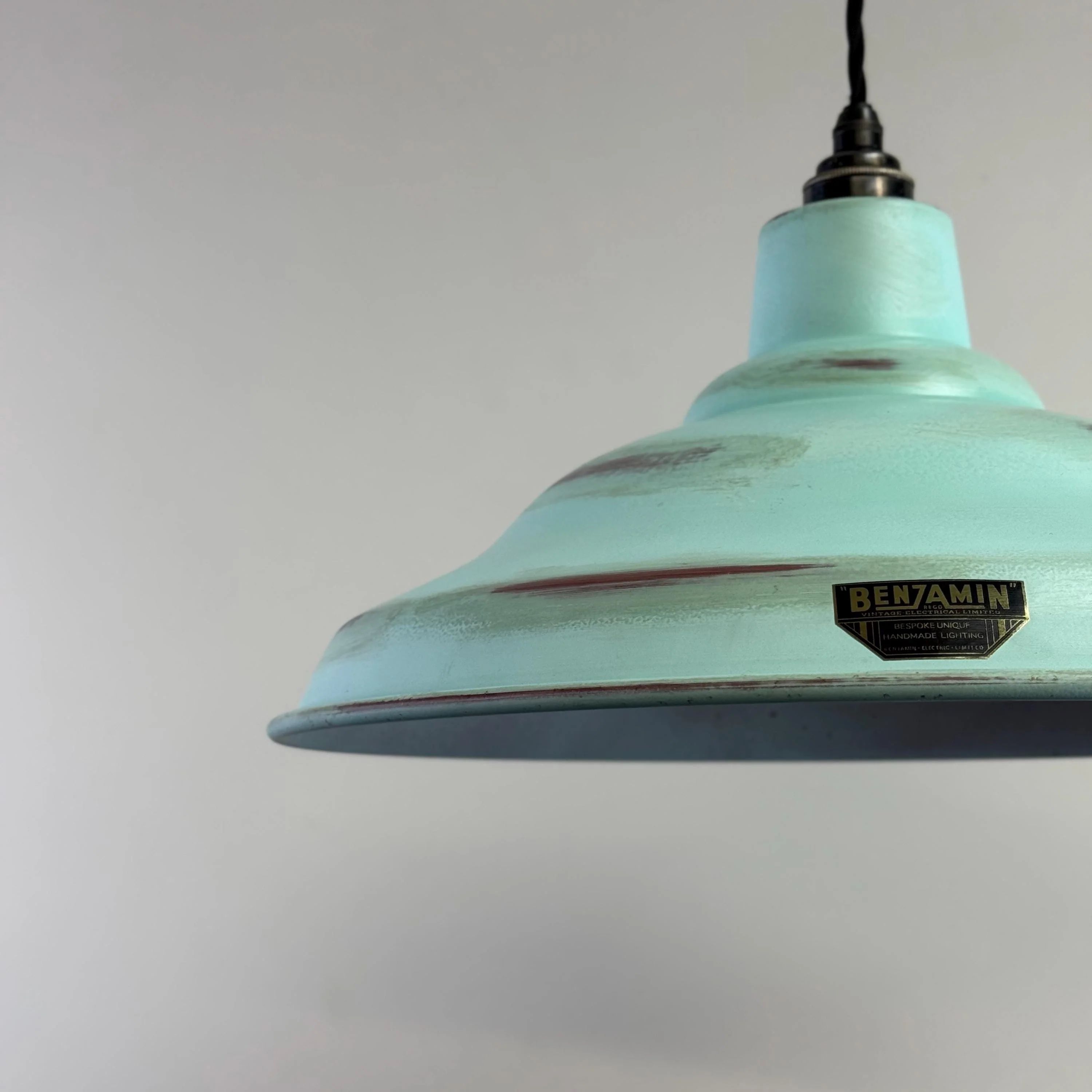 Bawsey ~ Aqua Copper Verdigris Lampshade Pendant Ceiling Light ~ 16 Inch - Image 8