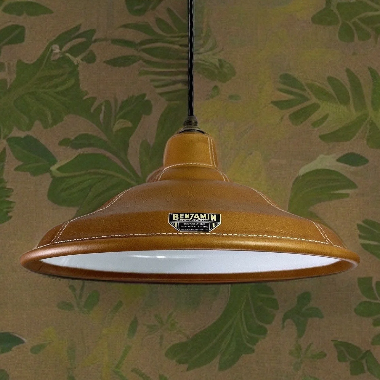 Bawsey ~ Genuine Leather Lampshade Pendant Ceiling Light ~ 16 Inch - Image 4