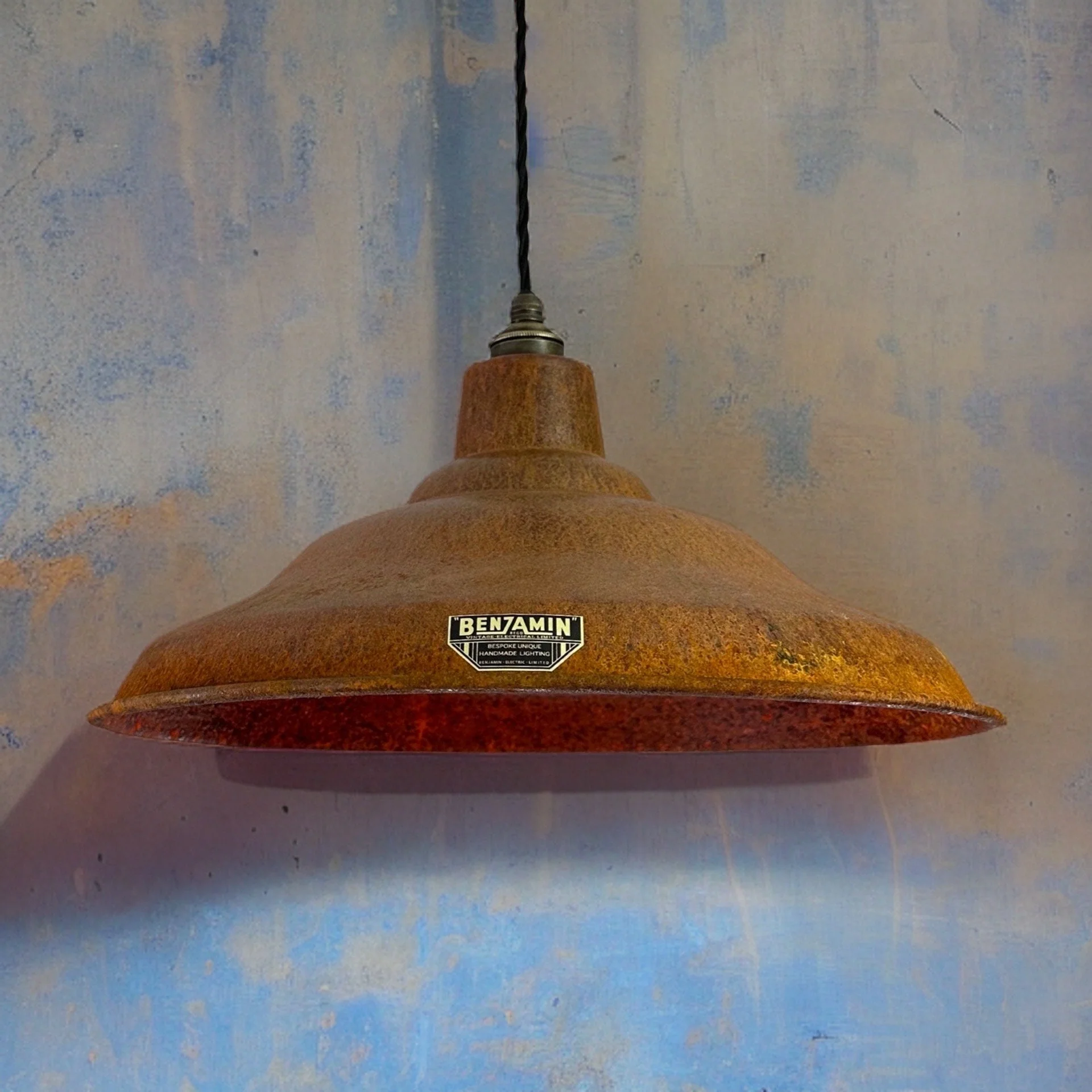 Bawsey ~ Rusted Solid Steel Lampshade Pendant Ceiling Light ~ 16 Inch - Image 3