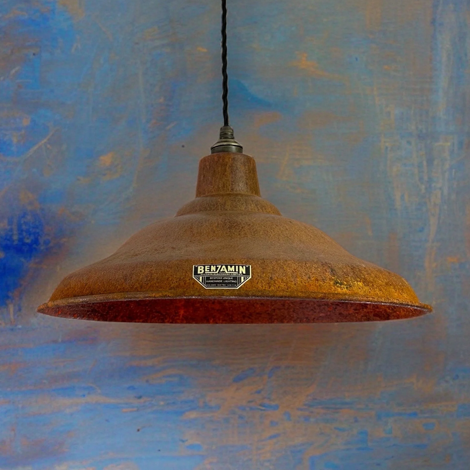 Bawsey ~ Rusted Solid Steel Lampshade Pendant Ceiling Light ~ 16 Inch - Image 4