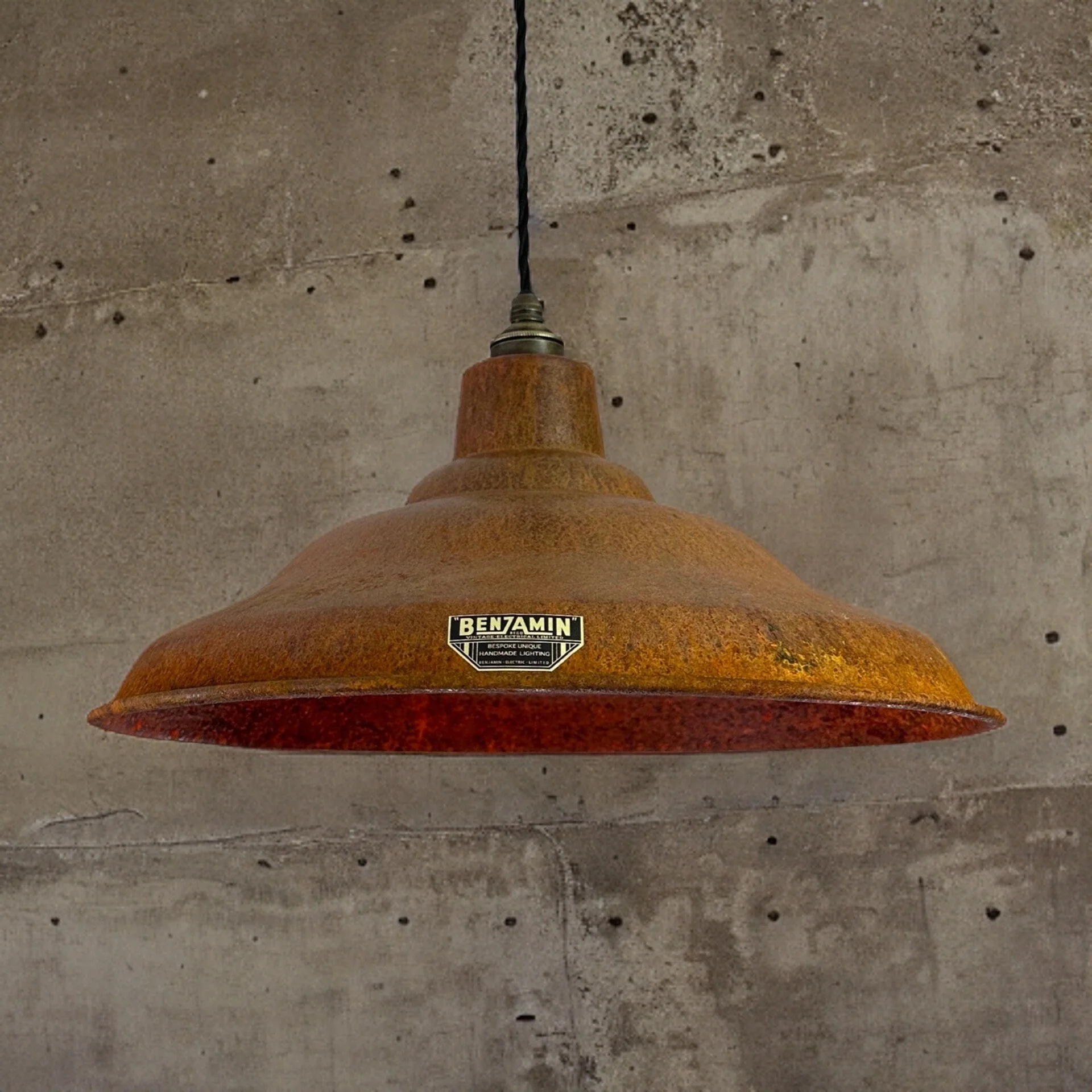 Bawsey ~ Rusted Solid Steel Lampshade Pendant Ceiling Light ~ 16 Inch - Image 5