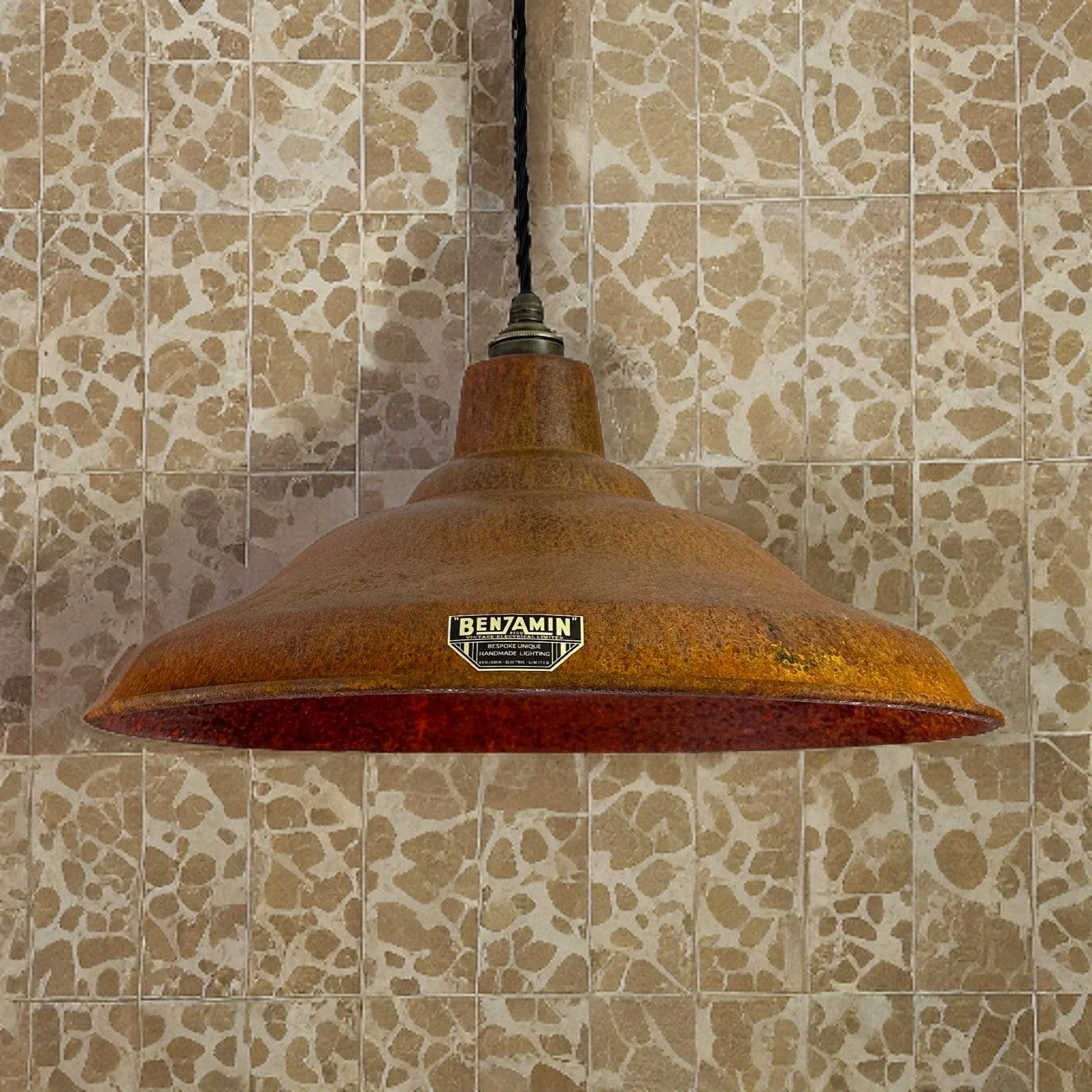 Bawsey ~ Rusted Solid Steel Lampshade Pendant Ceiling Light ~ 16 Inch - Image 6
