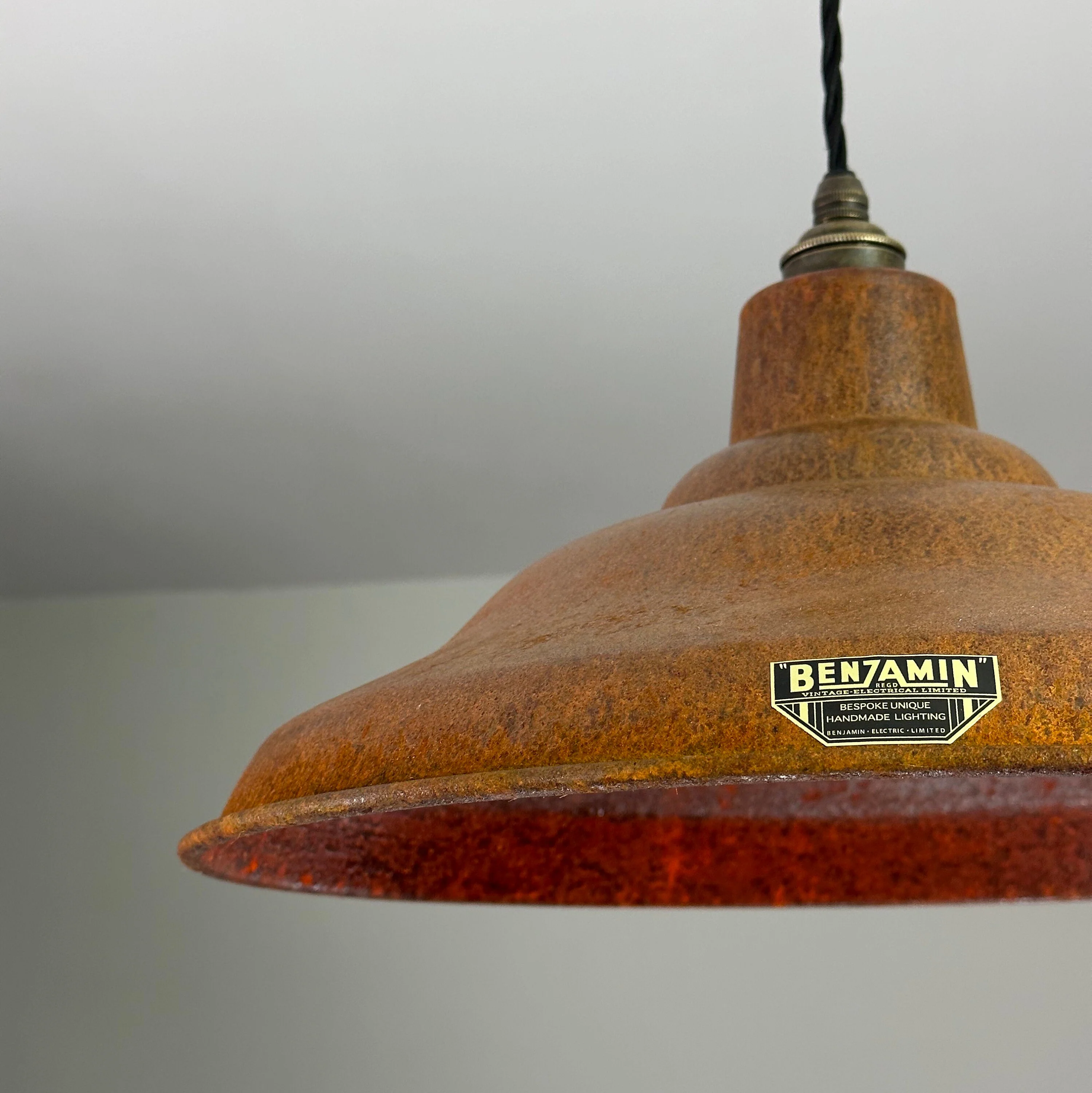 Bawsey ~ Rusted Solid Steel Lampshade Pendant Ceiling Light ~ 16 Inch - Image 7