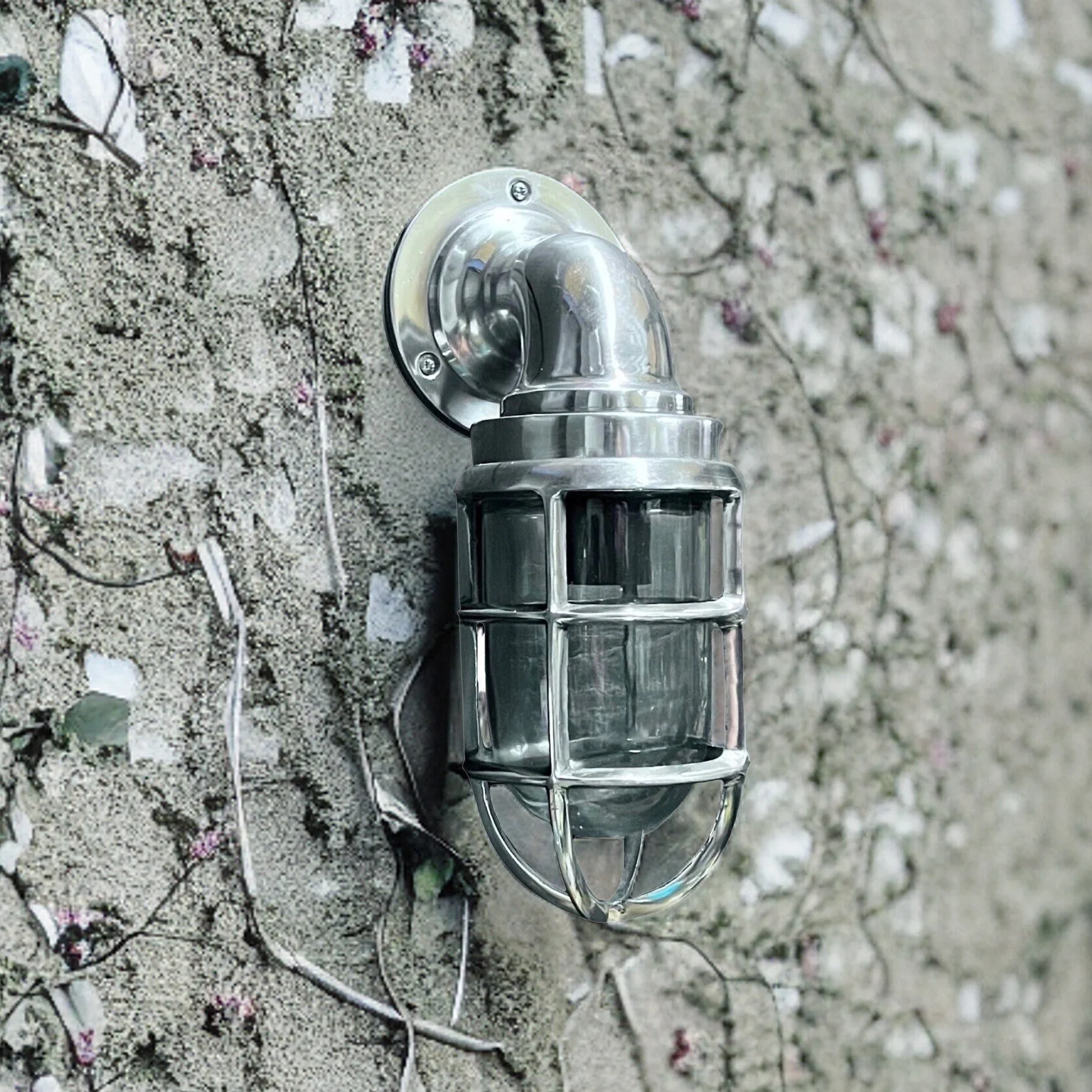 Beachamwell ~ Bulkhead Outdoor & Bathroom Sconce Wall Light Polished Silver  **Factory Second** | 10.5 Inch - Image 9
