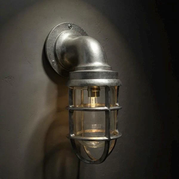 Beachamwell ~ Raw Solid Brass Sawn Neck Outdoor & Bathroom Wall Bulkhead Light ~ 10.5 Inch - Image 10