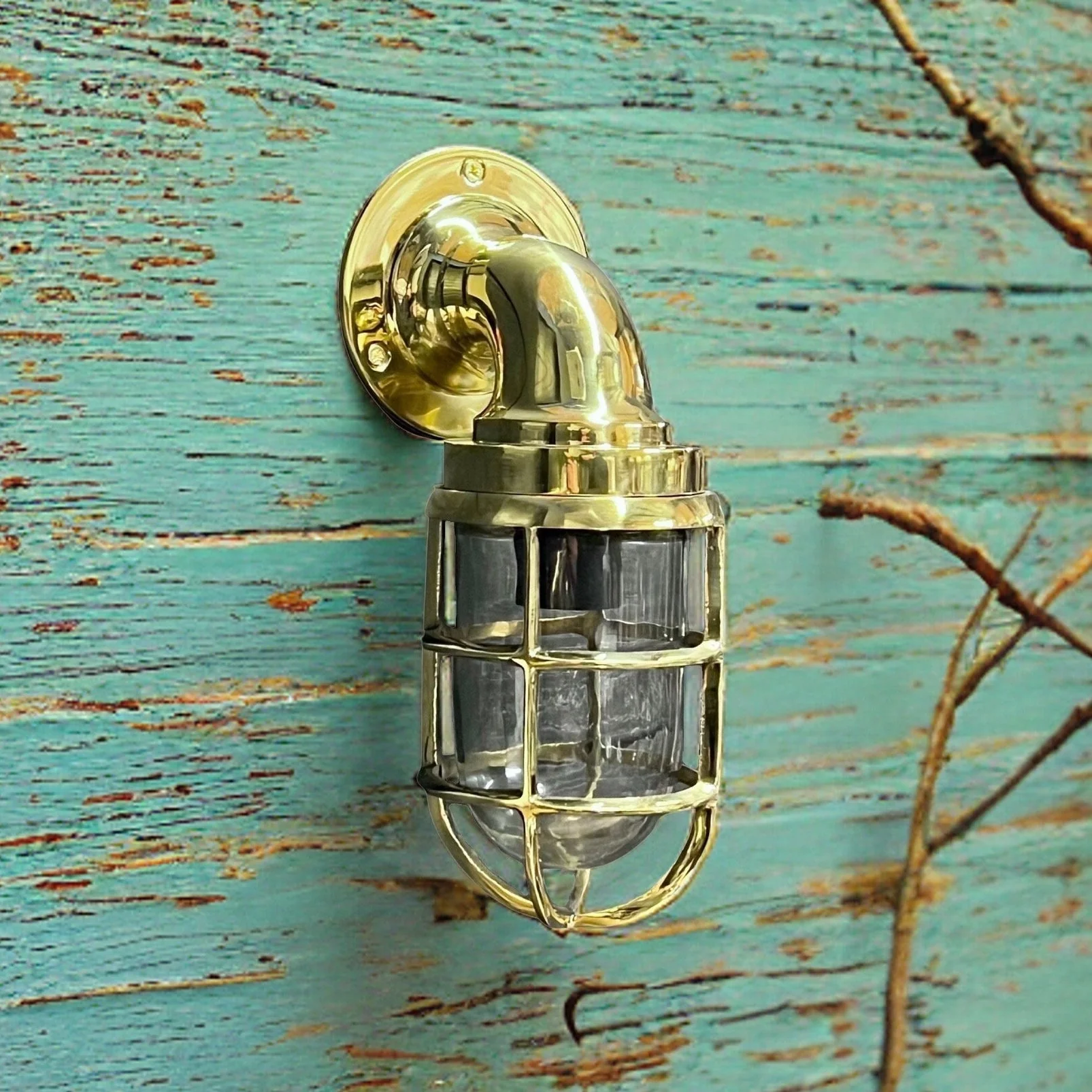 Beachamwell ~ Solid Brass Bulkhead Outdoor & Bathroom Wall Light ~ 10.5 Inch - Image 3