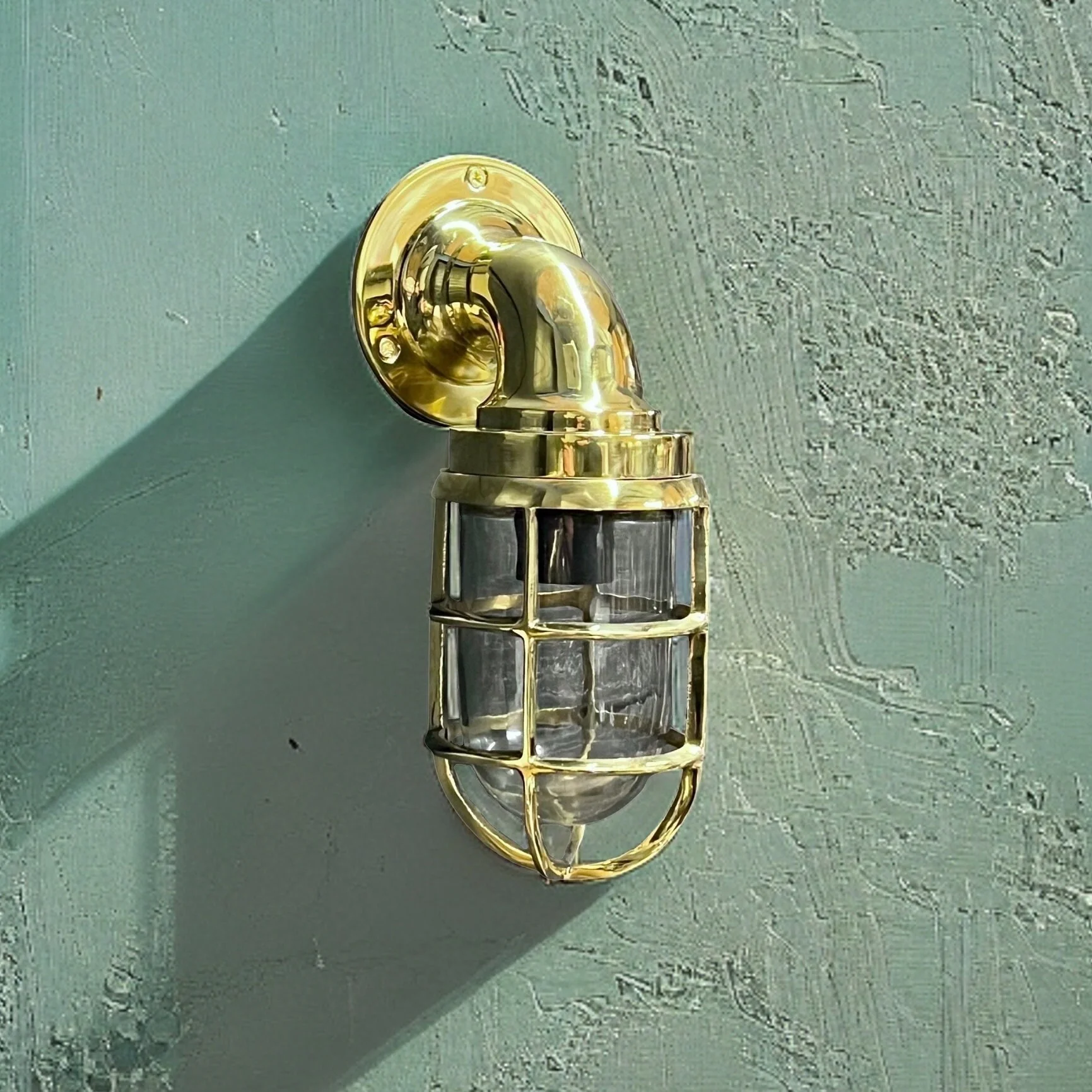 Beachamwell ~ Solid Brass Bulkhead Outdoor & Bathroom Wall Light ~ 10.5 Inch - Image 6