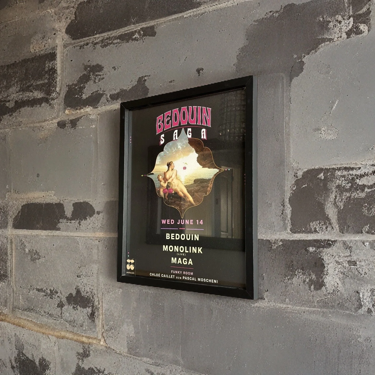 Bedouin ~ Genuine Pacha Ibiza Framed Dj Artwork | A3 Luxury Black Frame - Image 3