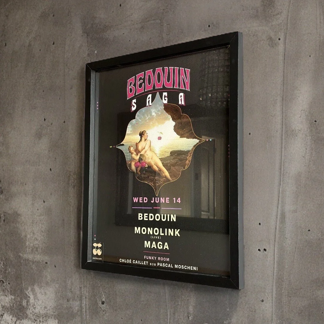 Bedouin ~ Genuine Pacha Ibiza Framed Dj Artwork | A3 Luxury Black Frame - Image 4