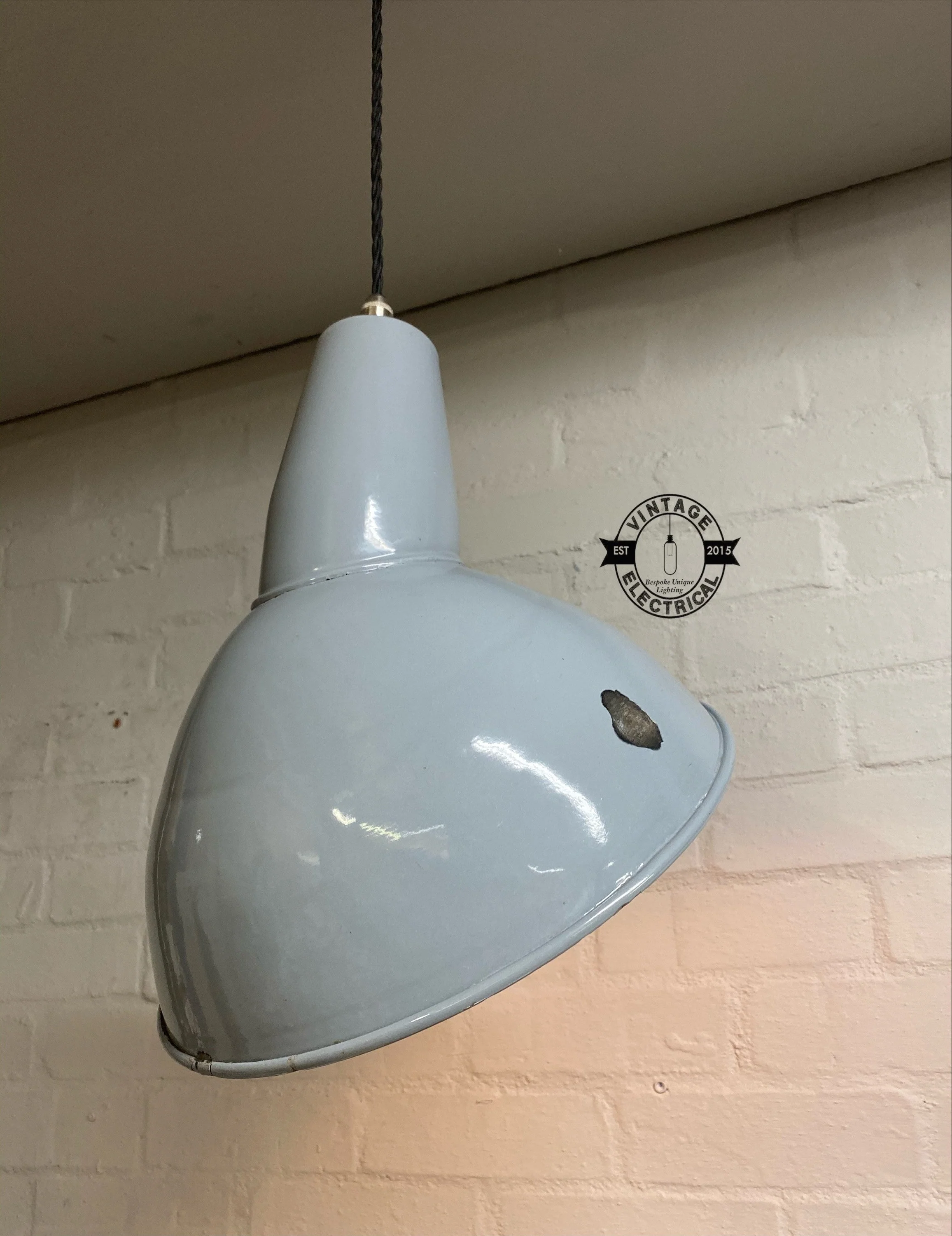 Benjamin 1950s Grey Industrial Parabolic Shade Pendant Set Light | Ceiling Dining Room Kitchen Table | Vintage 1 x Edison Filament Bulb Lamp - Image 6