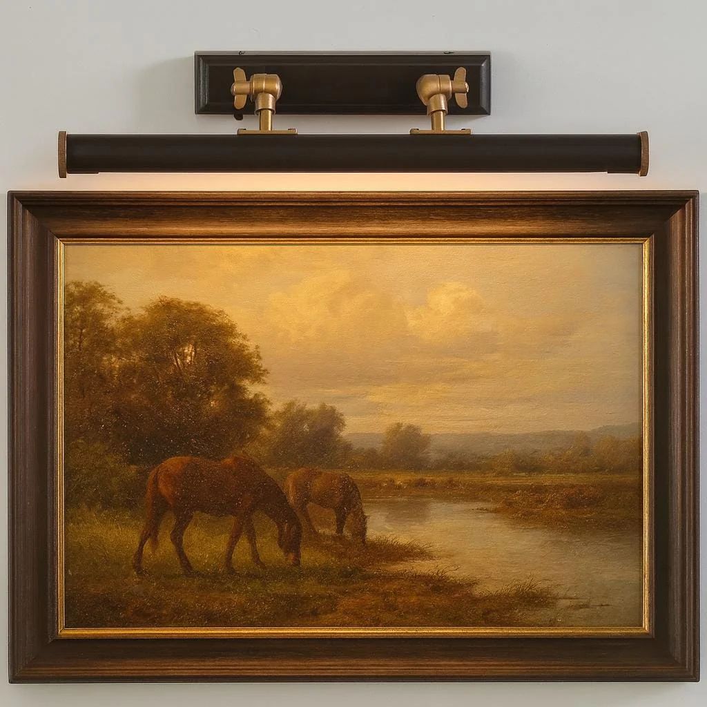 Black & Brass Art Gallery Lamp for Paintings Photos Adjustable Wall Mounted Vintage Picture Light - Image 4
