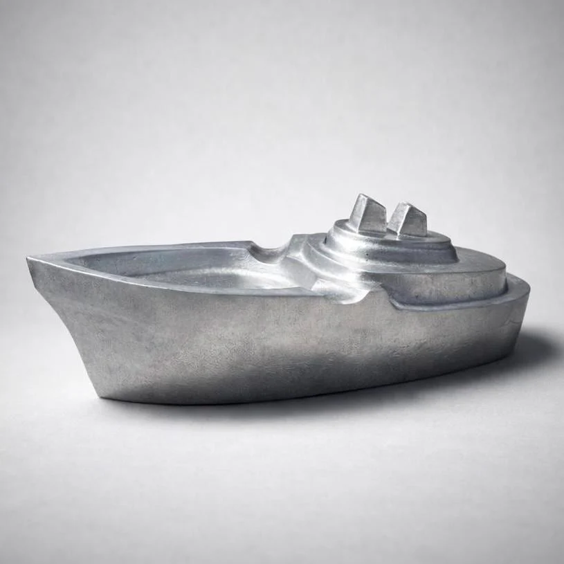 Boat Ocean Yacht Liner Cast Aluminium Ashtray - Nautical Vintage Style Navy Cigar Holder