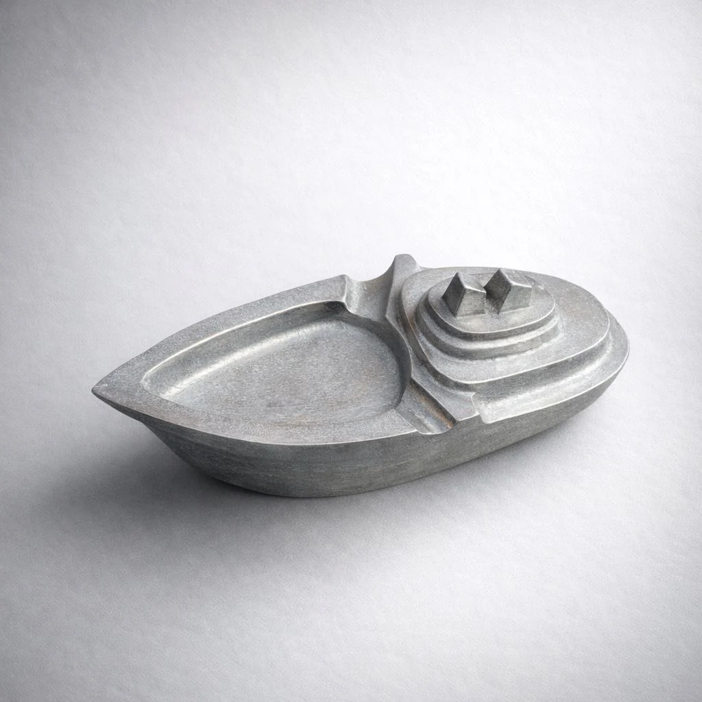 Boat Ocean Yacht Liner Cast Aluminium Ashtray - Nautical Vintage Style Navy Cigar Holder - Image 2