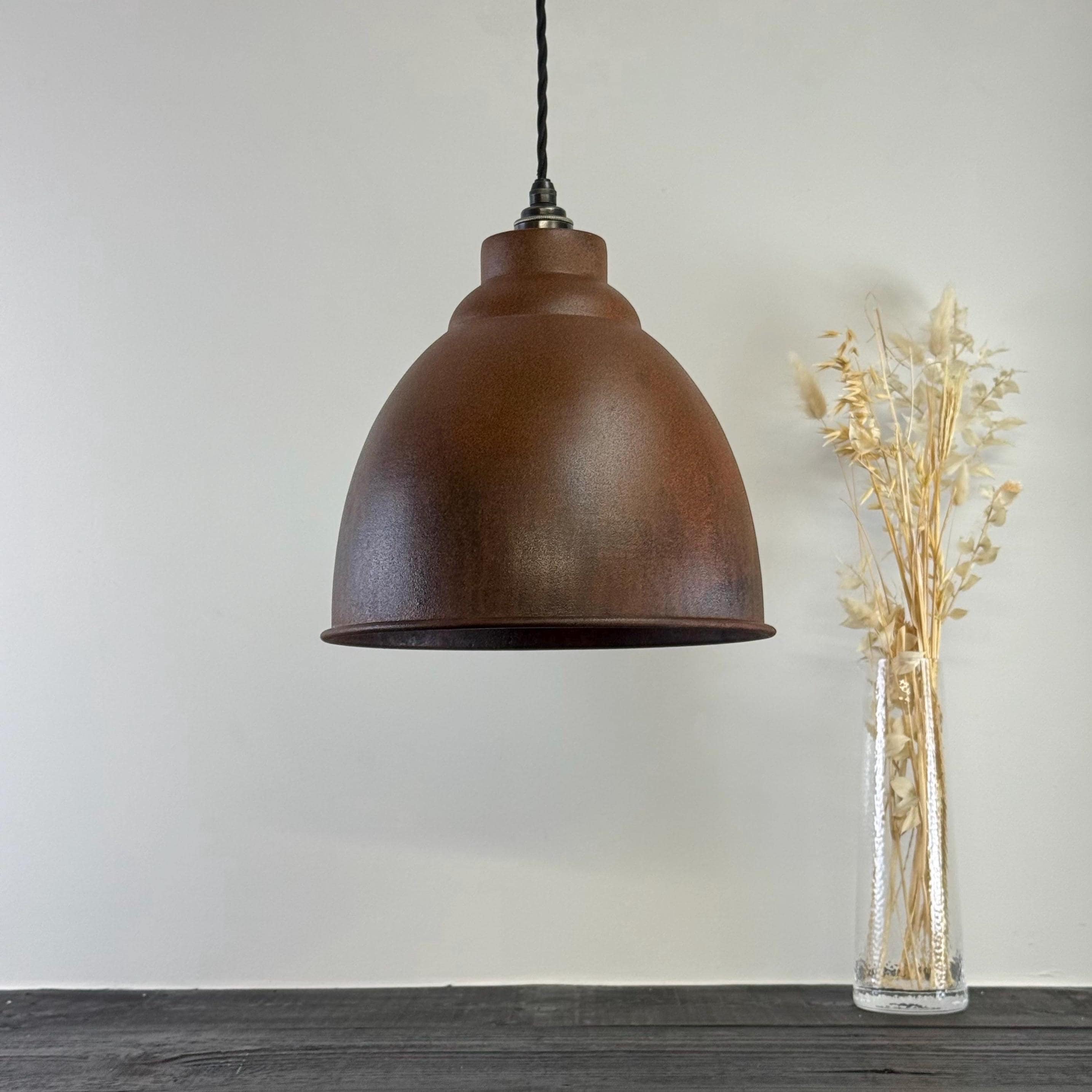 Brooke ~ Rusted Steel Lampshade Pendant Ceiling Light ~ 11 Inch - Image 2