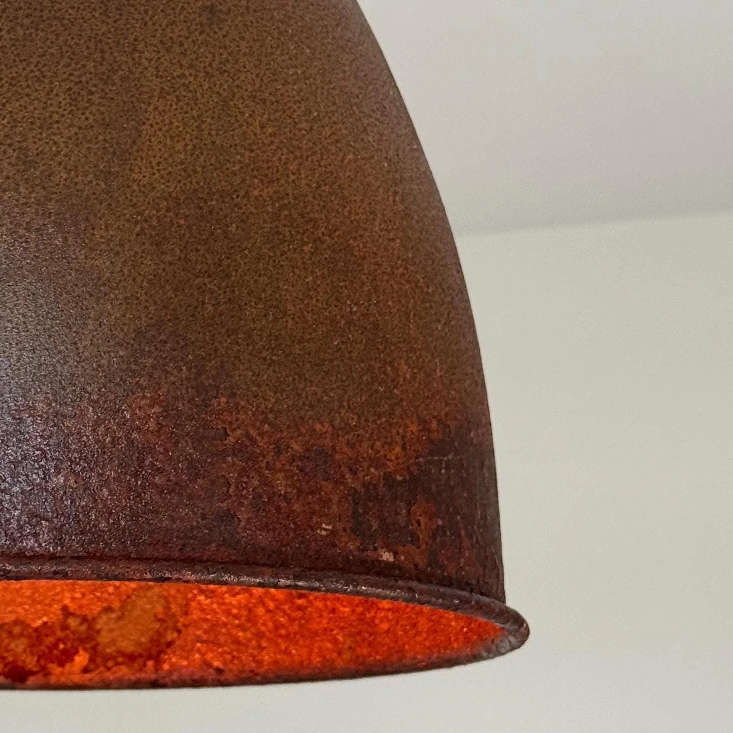 Brooke XL ~ Rusted Solid Steel Shade Pendant Set Light ~ 13 Inch - Image 5
