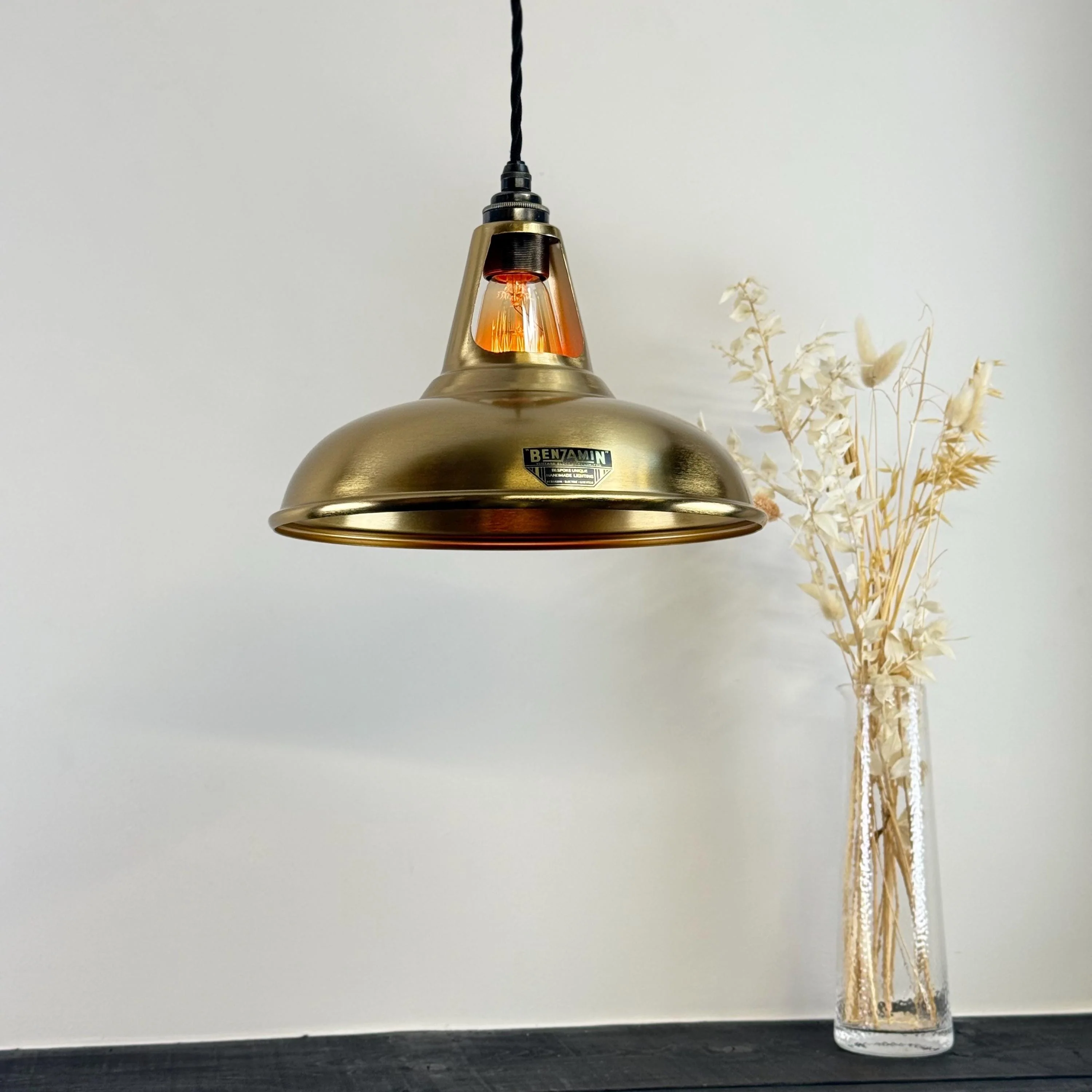 Cawston - Antique Brushed Brass Slotted Lampshade Pendant Ceiling Light *Factory Second* - 11 Inch - Image 3