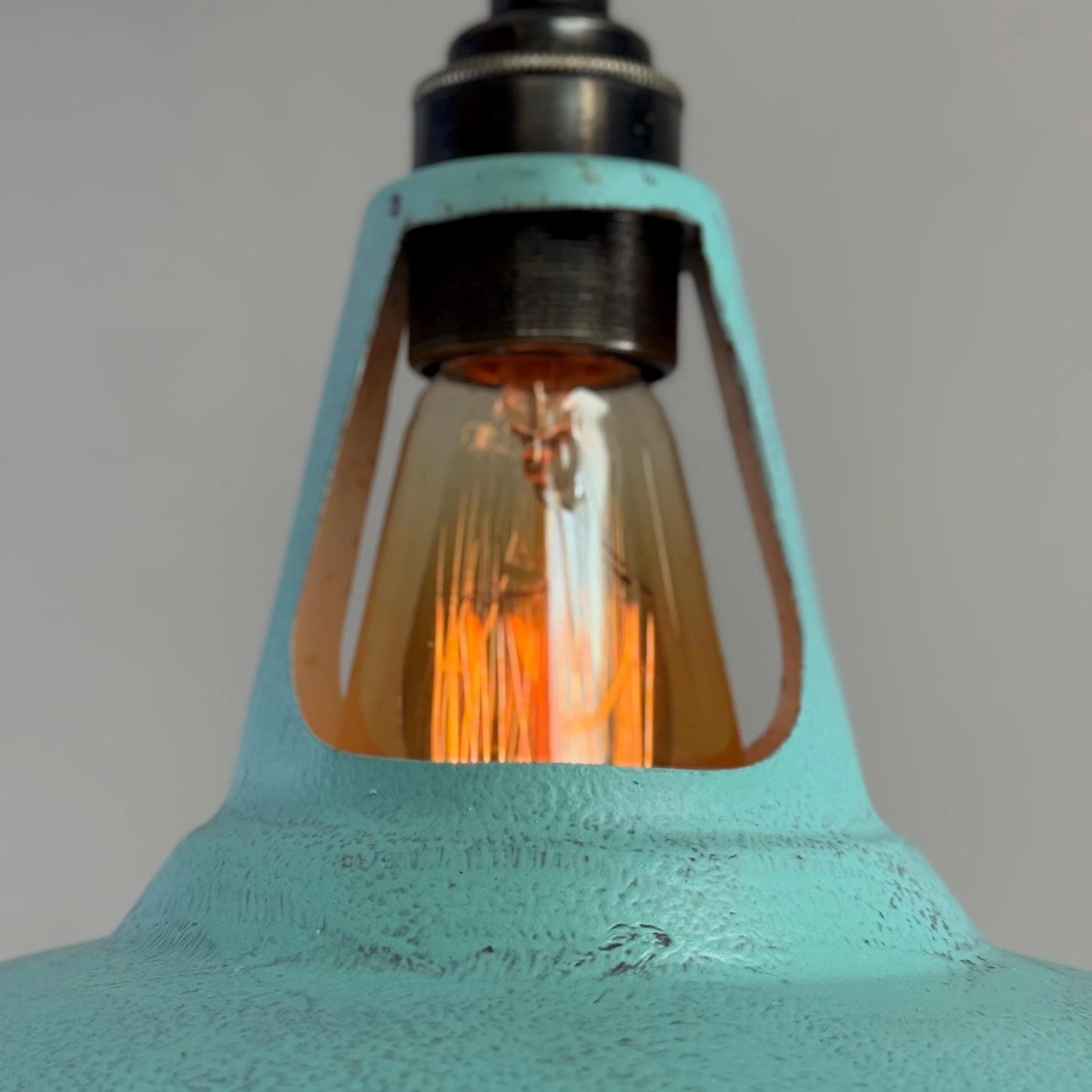 Cawston - Copper Verdigris Patina Finish Slotted Lampshade Pendant Ceiling Light - 11 Inch - Image 6
