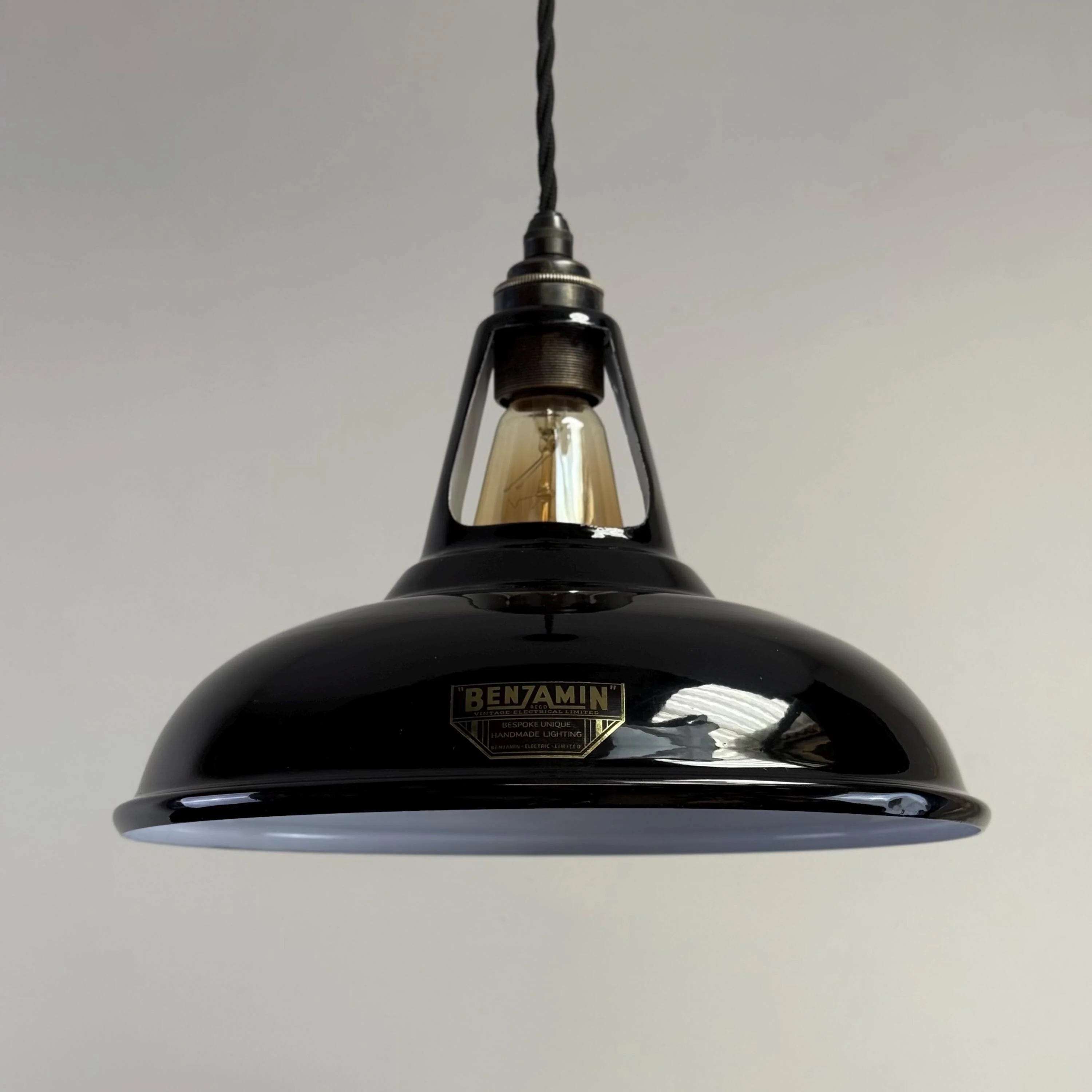 Cawston - Midnight Black Slotted Lampshade Pendant Set Light *Factory Second* - 11 Inch - Image 10