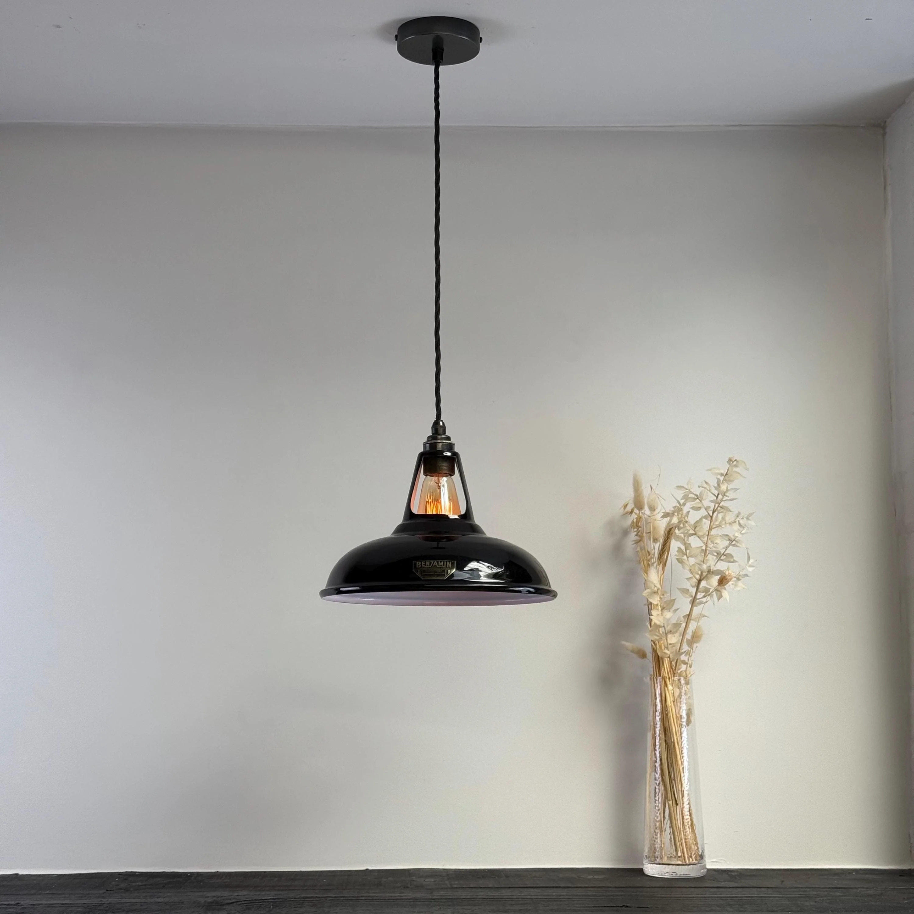 Cawston - Midnight Black Slotted Lampshade Pendant Set Light *Factory Second* - 11 Inch - Image 4