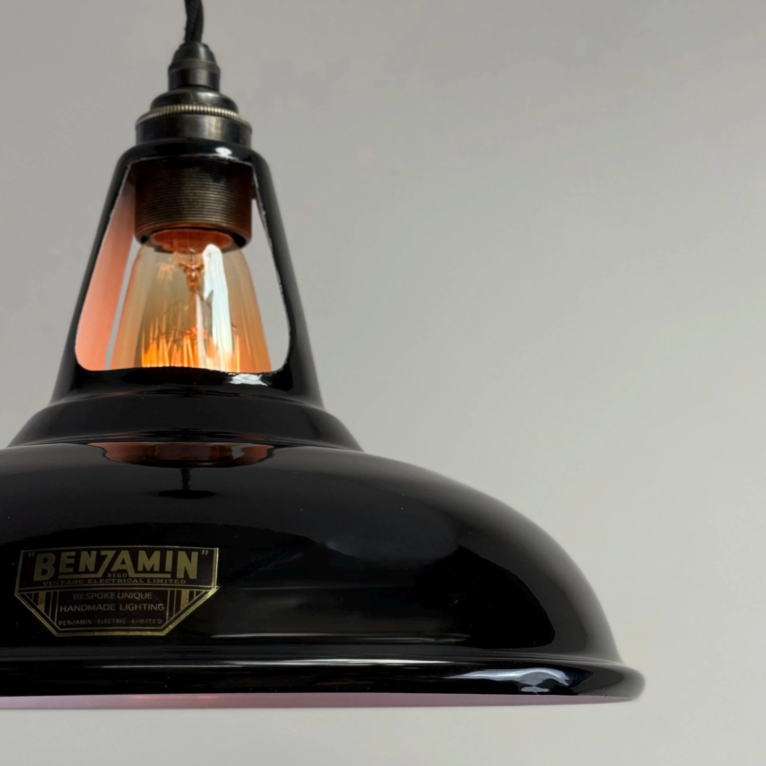 Cawston - Midnight Black Slotted Lampshade Pendant Set Light *Factory Second* - 11 Inch - Image 8