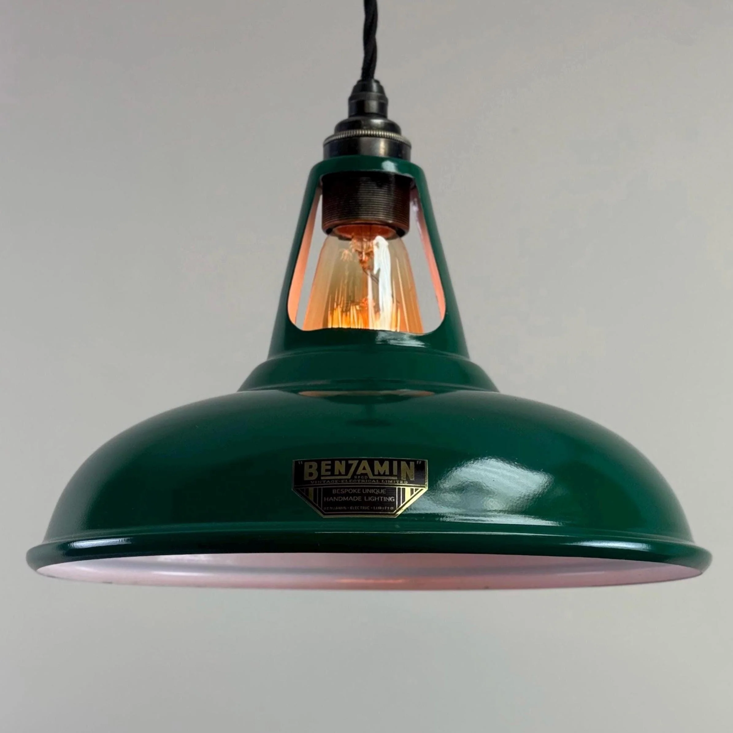 Cawston - Original Green Slotted Lampshade Pendant Set Light - 11 Inch *Pre Order*