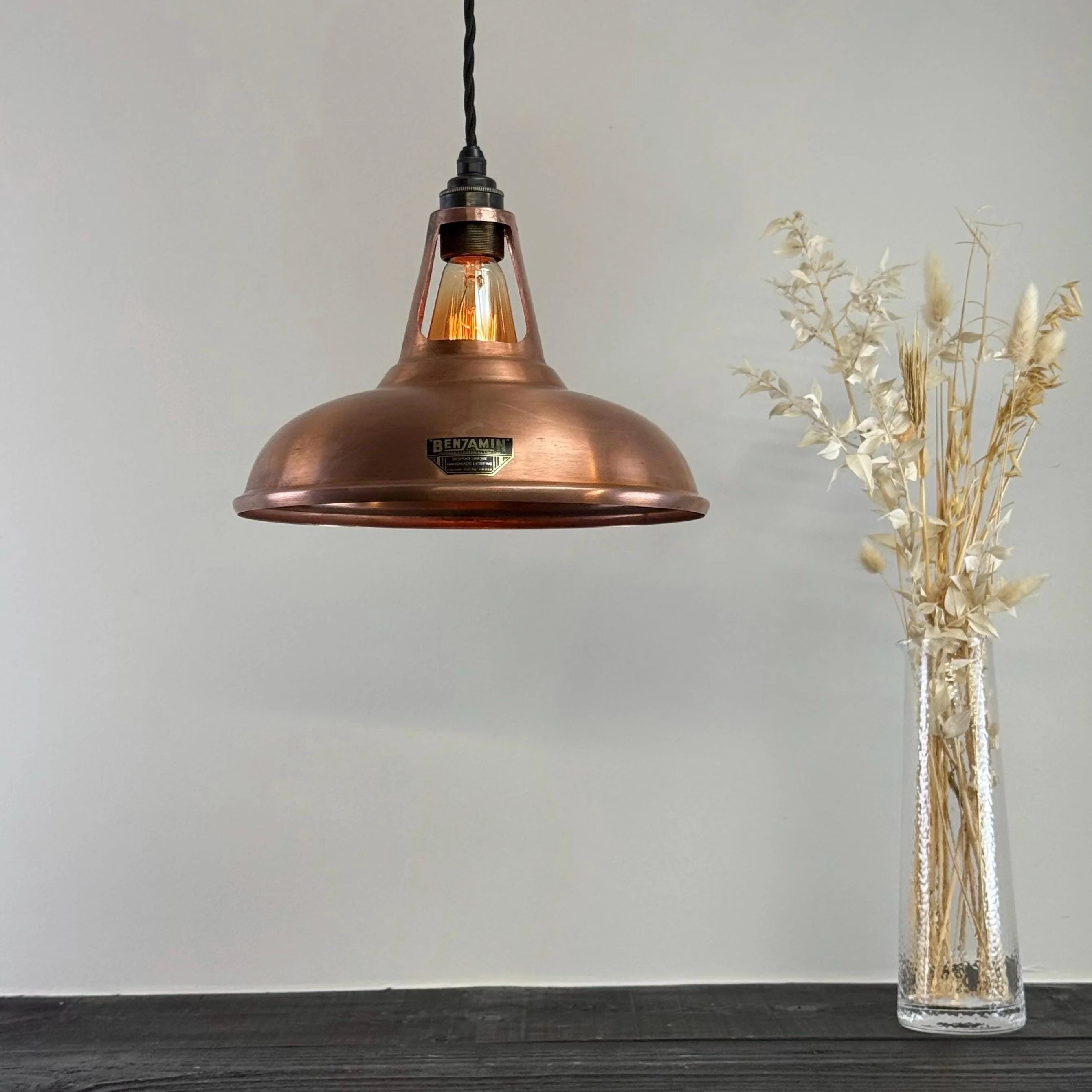Cawston - Antique Copper Slotted Lampshade Pendant Ceiling Light - 11 Inch - Image 3