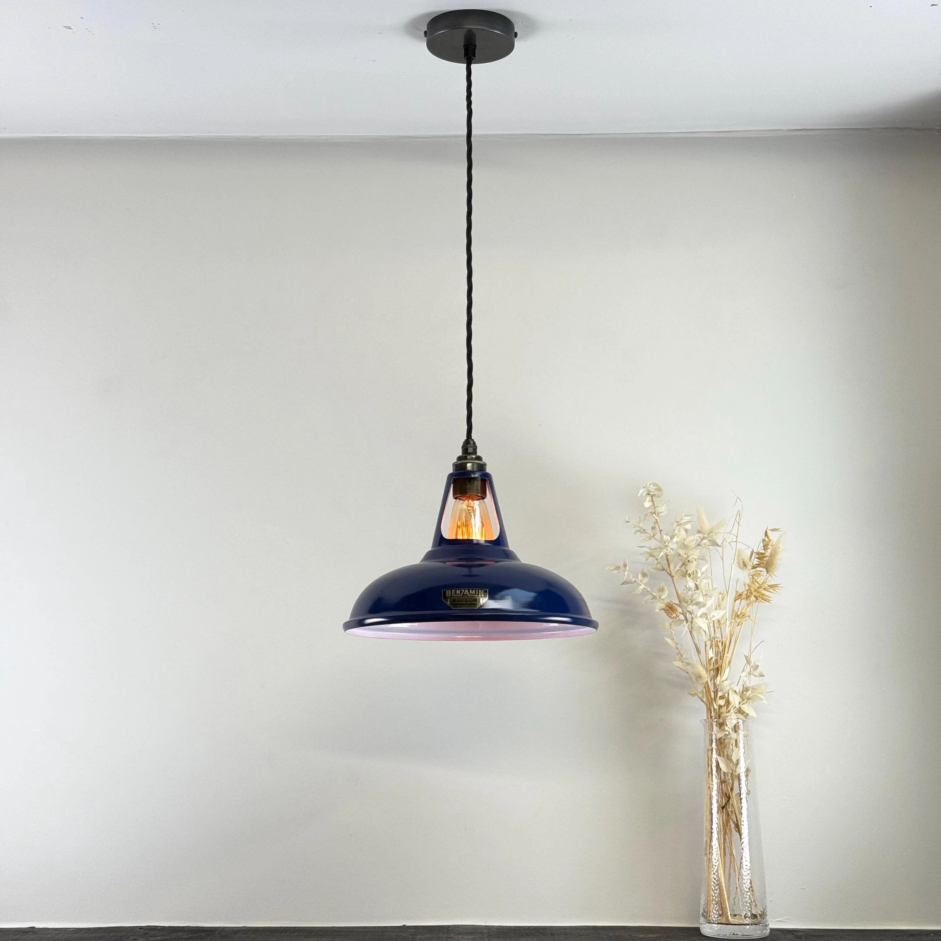 Cawston - Royal Blue Slotted Lampshade Pendant Set Light *Factory Second* - 11 Inch - Image 4