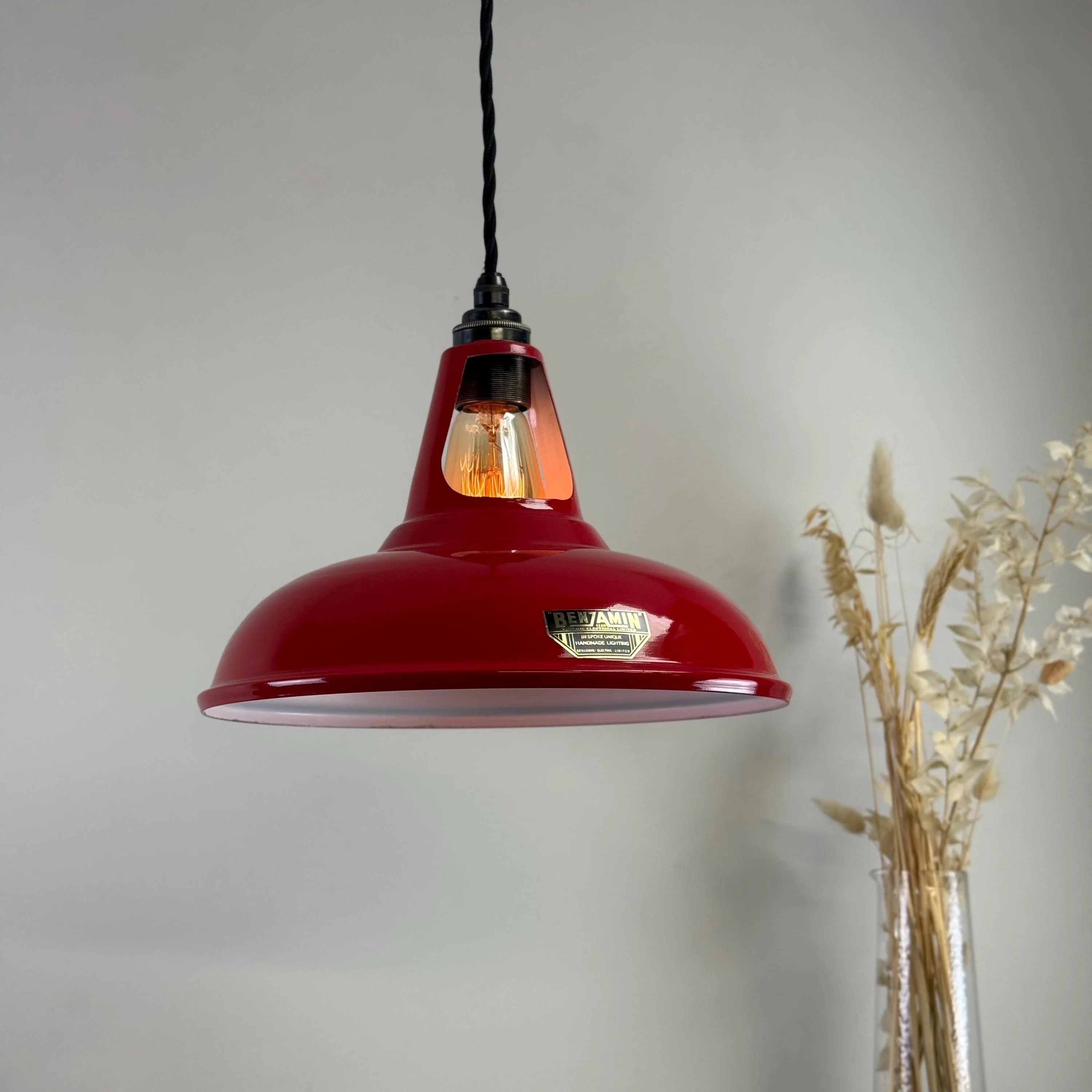 Cawston - British Red Slotted Lampshade Pendant Set Light *Factory Second* - 11 Inch - Image 2