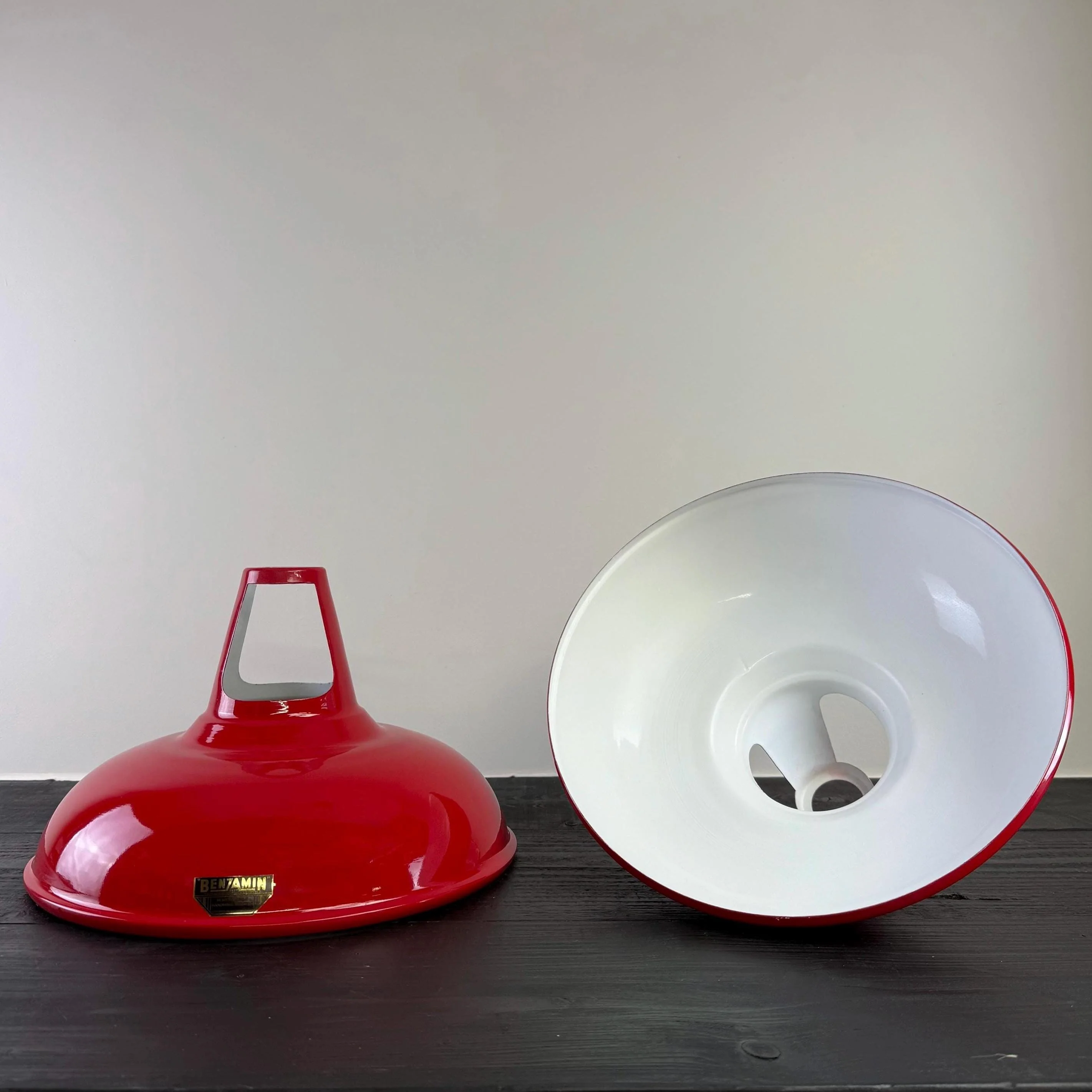 Cawston XL ~ British Red Solid Shade Slotted Design Pendant Set Light *Factory Second* ~ 14 Inch - Image 10