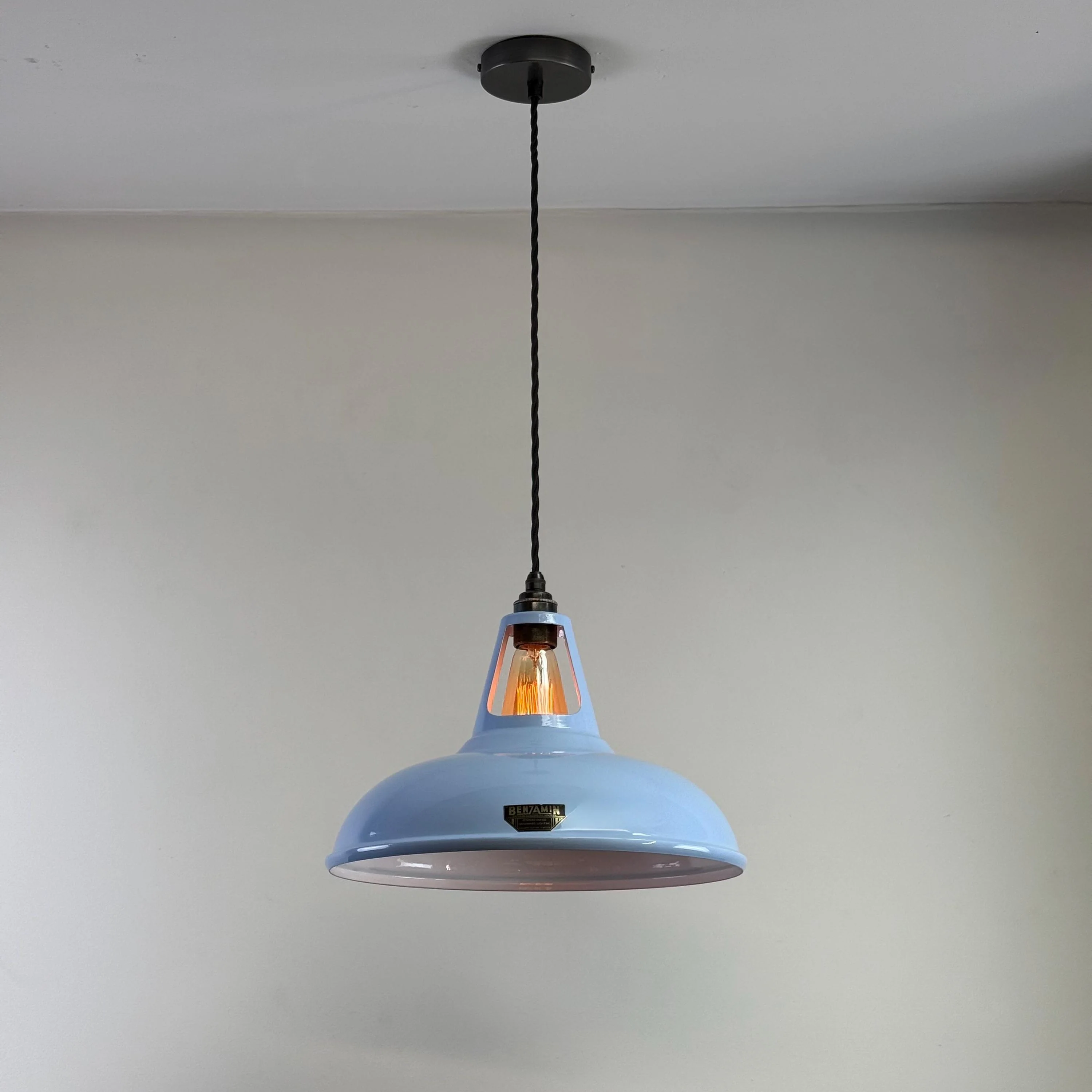 Cawston XL Cool Blue Slotted Lampshade Pendant Set Light *Factory Second* - 14 Inch - Image 4