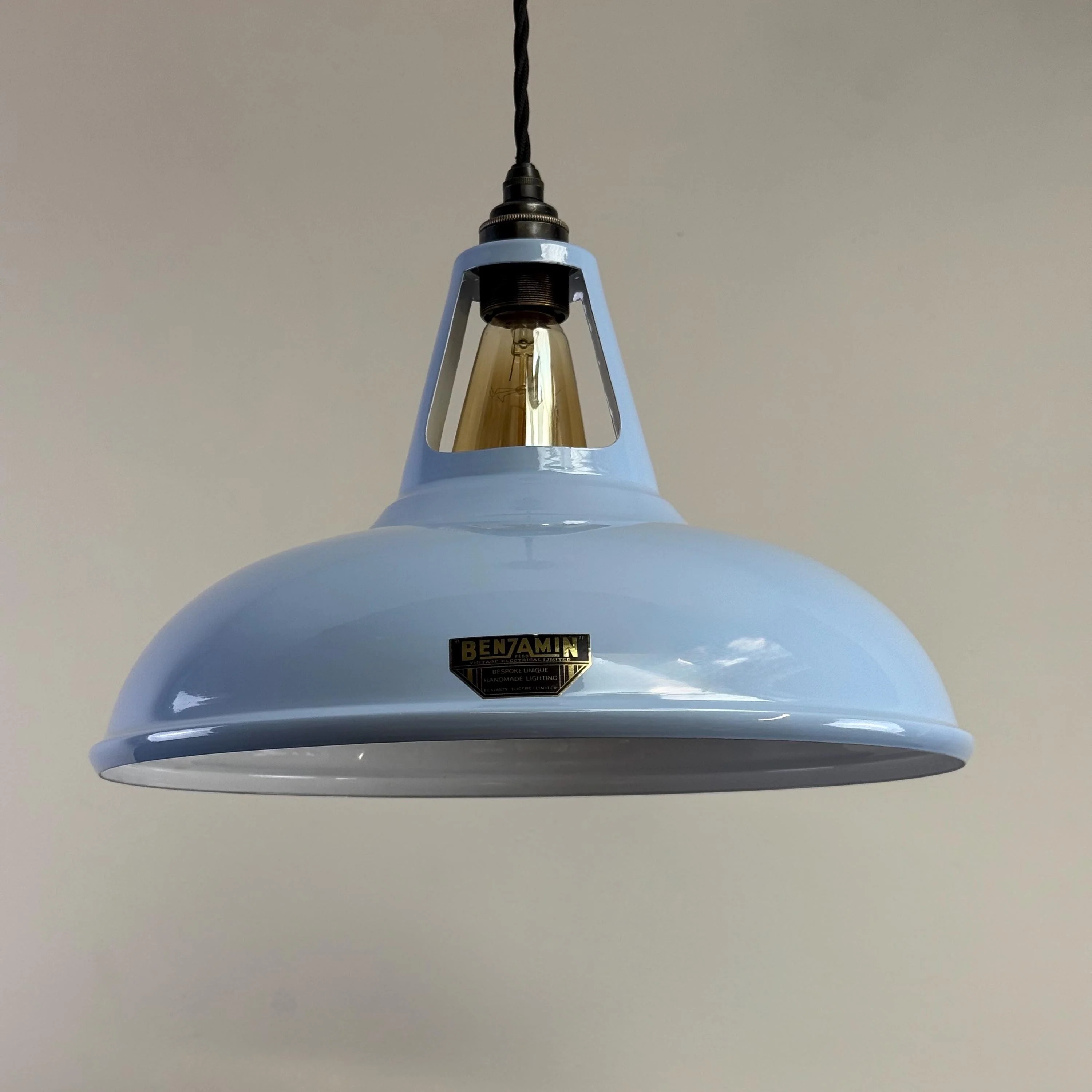 Cawston XL Cool Blue Slotted Lampshade Pendant Set Light *Factory Second* - 14 Inch - Image 5