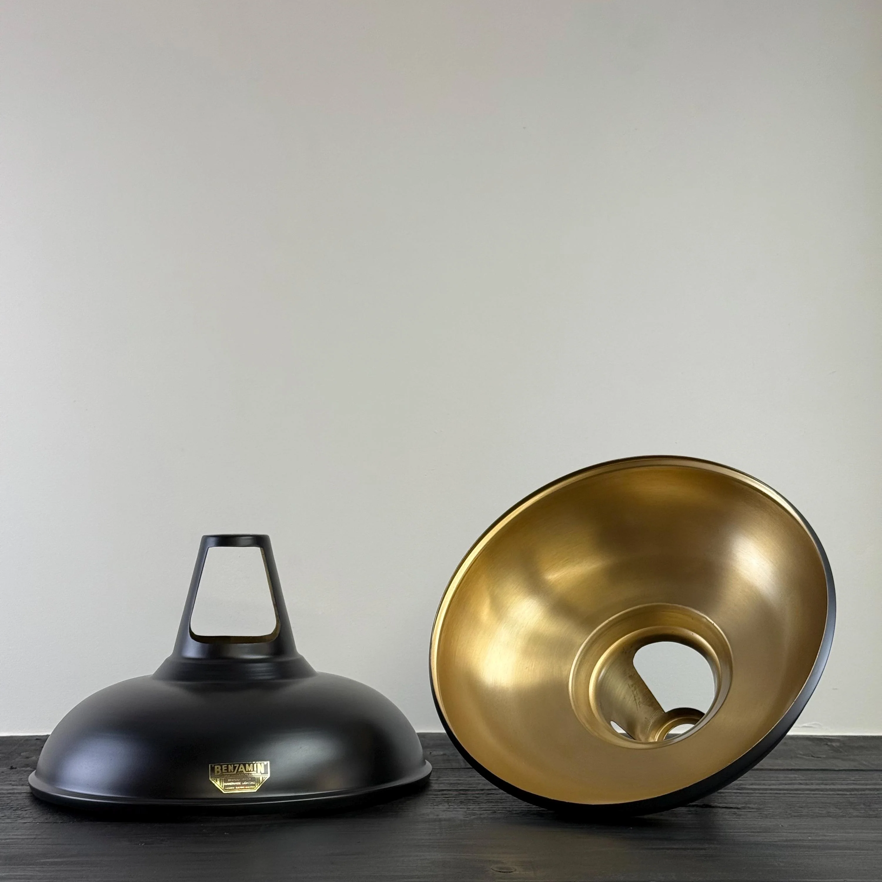 Cawston XL ~ Matt Black & Antique Brass Lampshade Slotted Design Pendant Ceiling Light ~ 14 Inch - Image 8