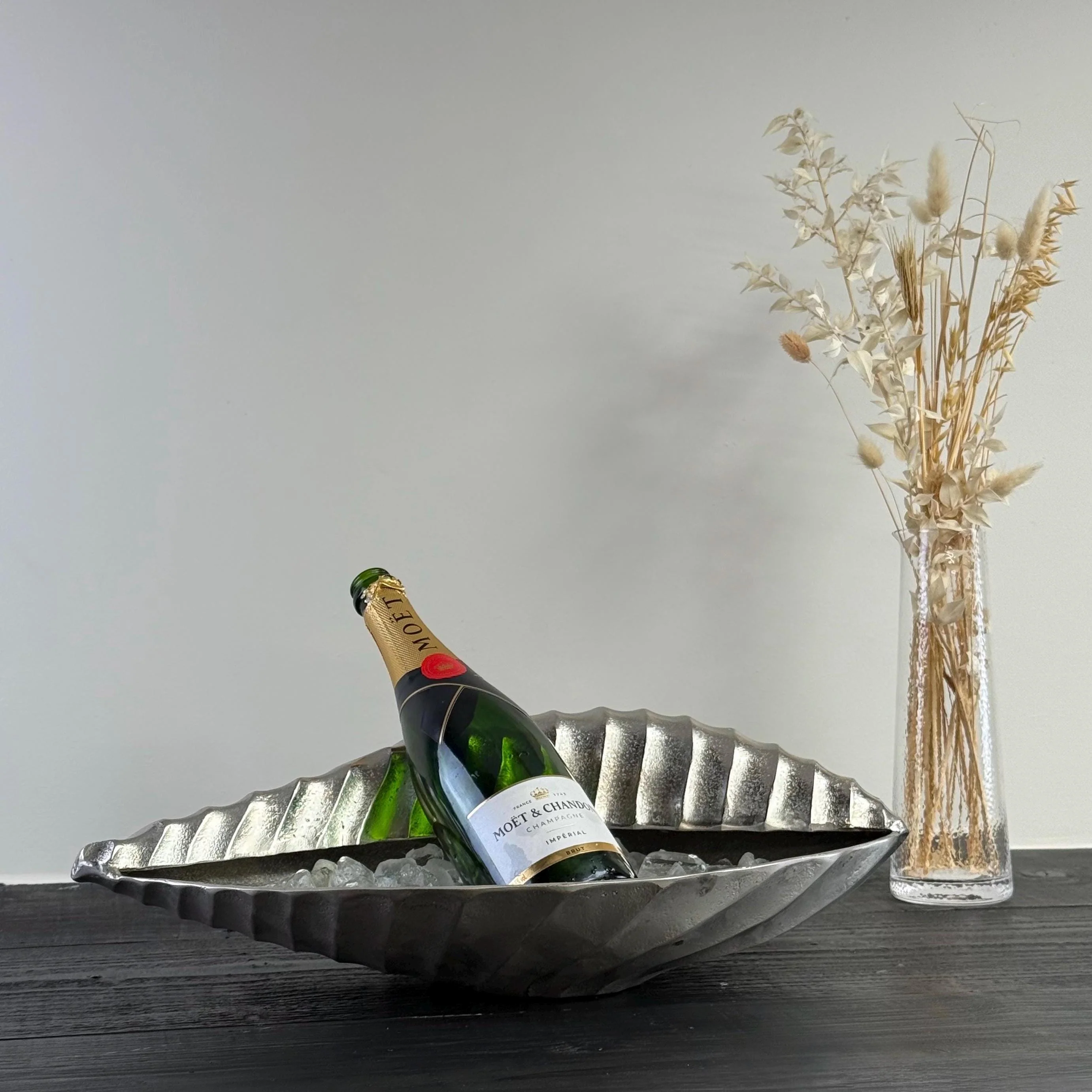 Clamshell Solid Cast Champagne Ice Bucket - Wine Cooler - Image 9