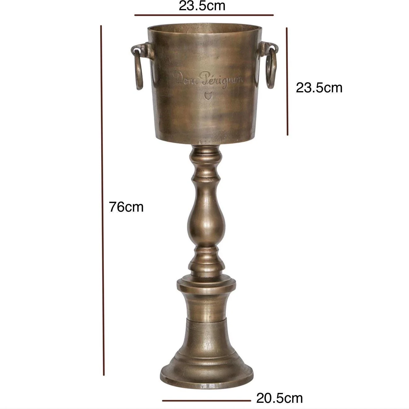 Dom Perignon Antique Brass ~ Solid Cast Engraved Champagne Floor Standing Ice Bucket | Wine Cooler - Image 10