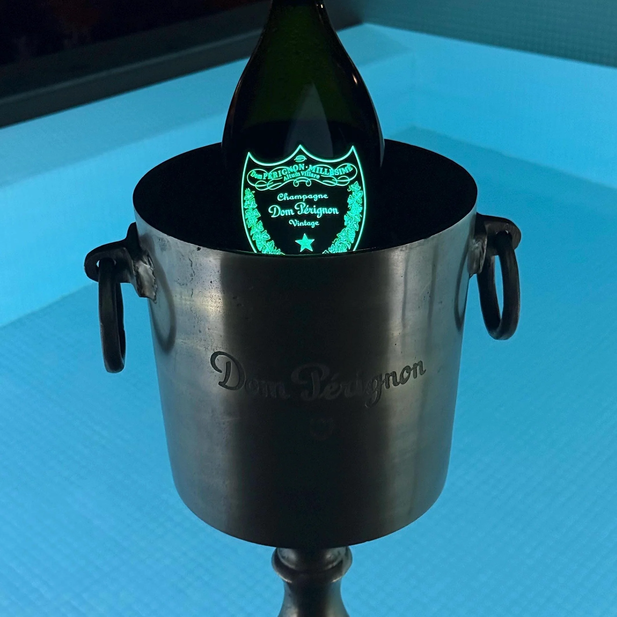 Dom Perignon Antique Brass ~ Solid Cast Engraved Champagne Floor Standing Ice Bucket | Wine Cooler - Image 6
