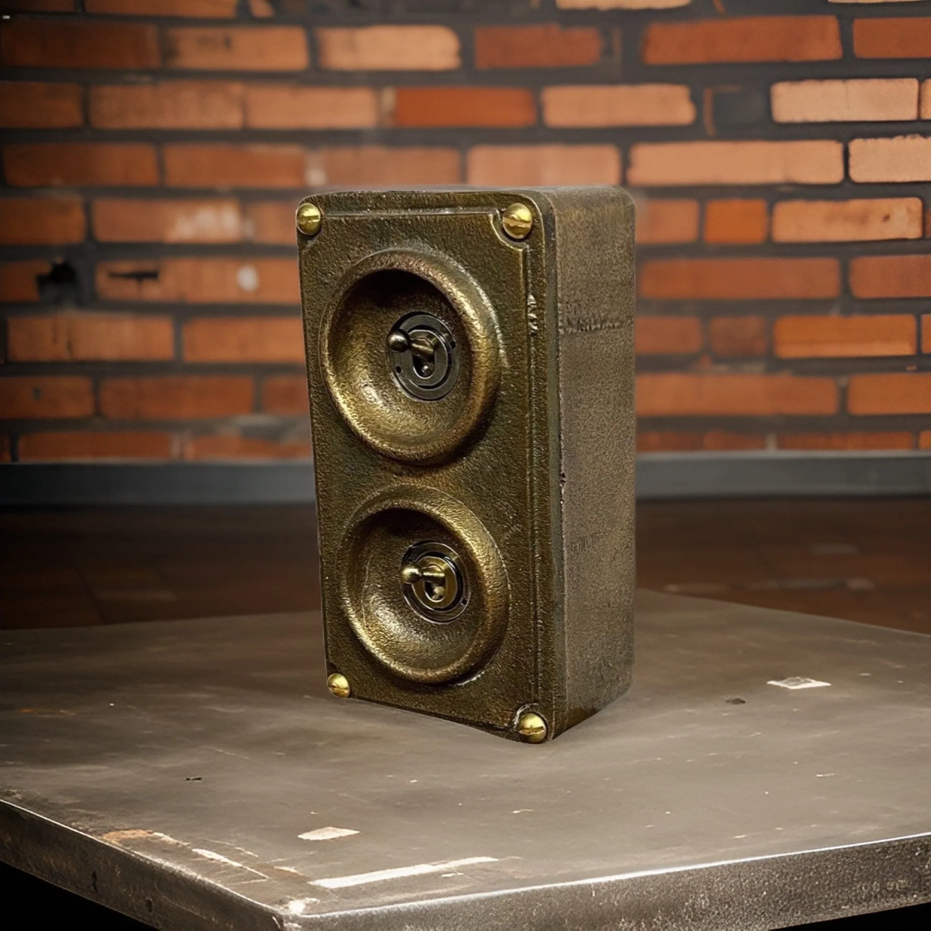 Double 2 Gang Solid Cast Bronze Metal Conduit Light Switch Industrial 2 Way - Image 3